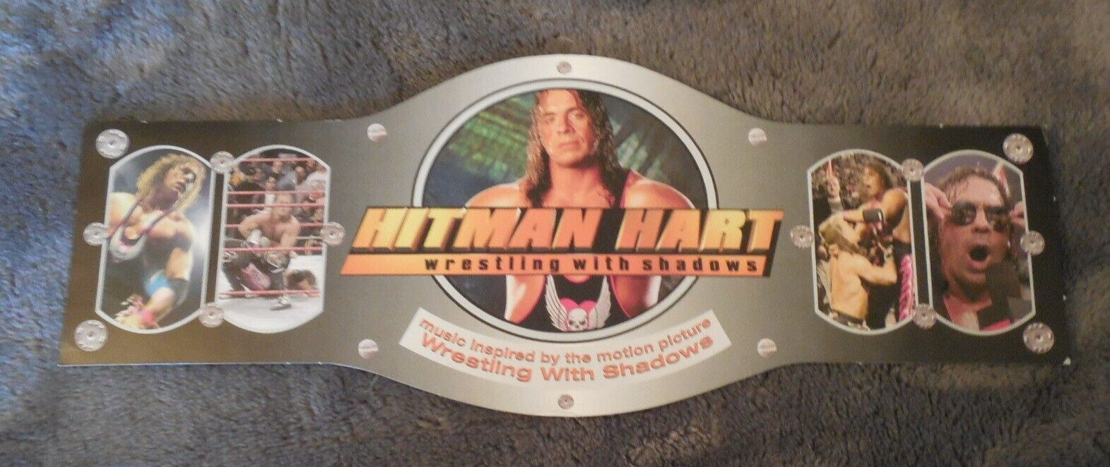 Hitman Hart Wrestling With Shadows Promotional Die Cut Flyer WWF 1998