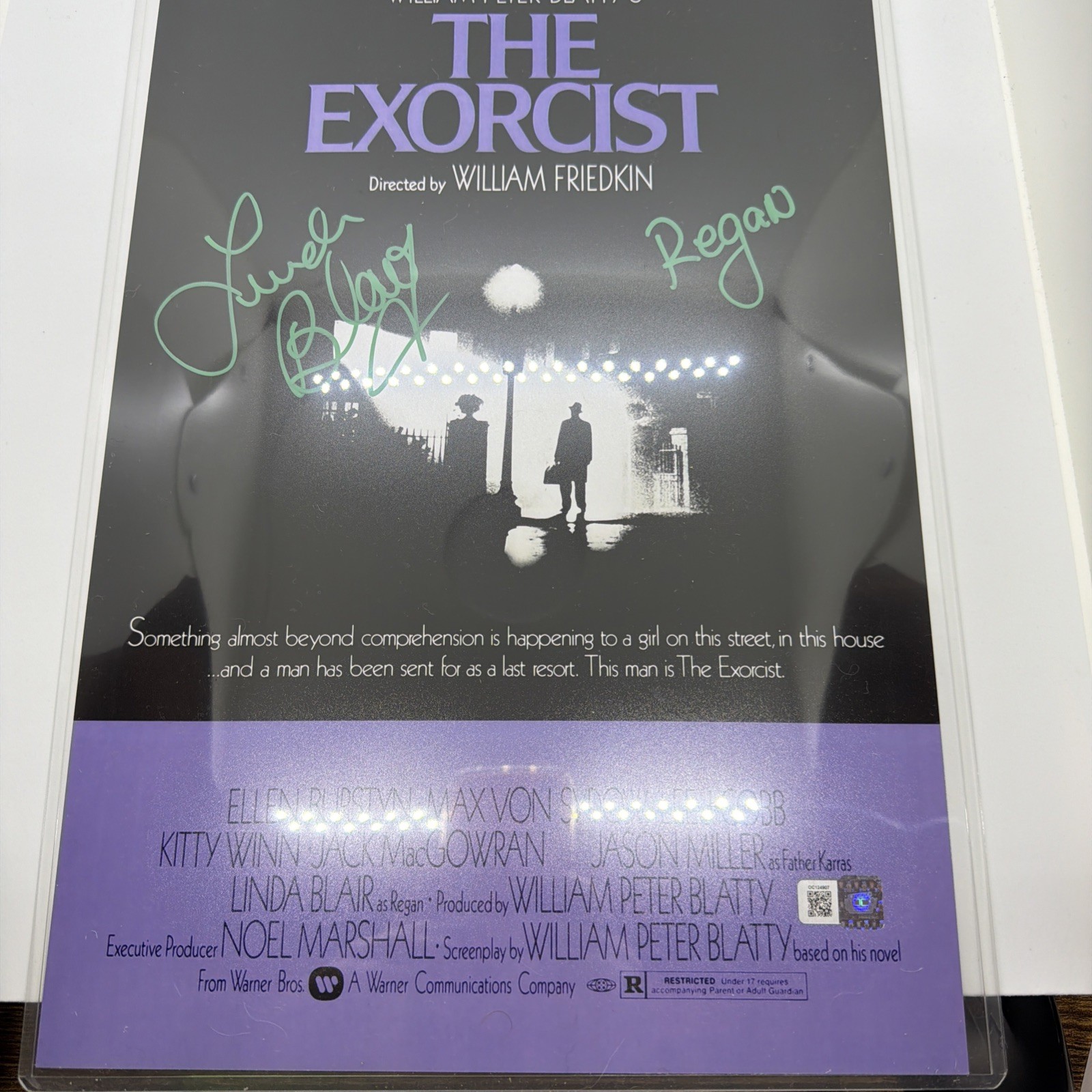 Linda Blair Signed 11×17 Mini Poster Exorcist OCCM COA Autographed W/ Regan