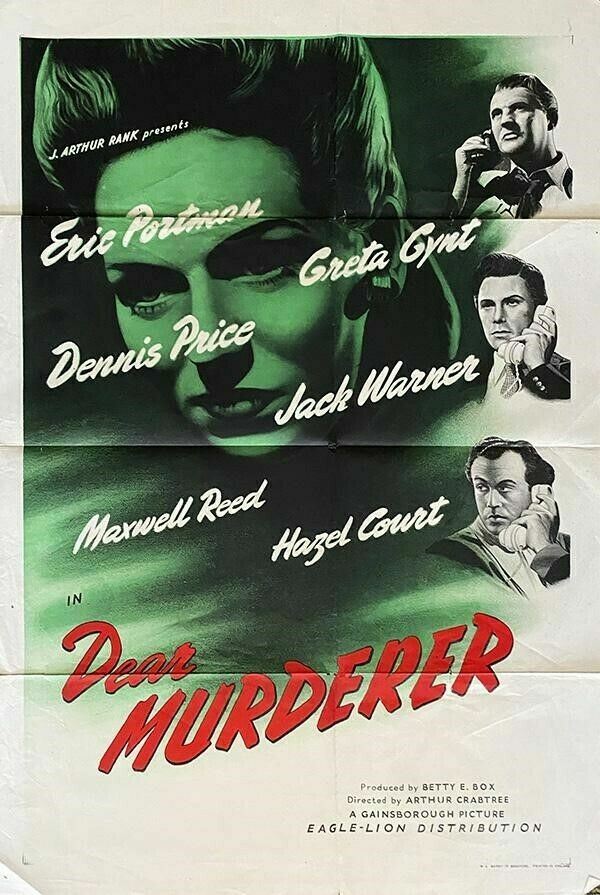 Dear Murderer Original 1947 British 27×41 Movie Poster Film Noir Greta Gynt rare