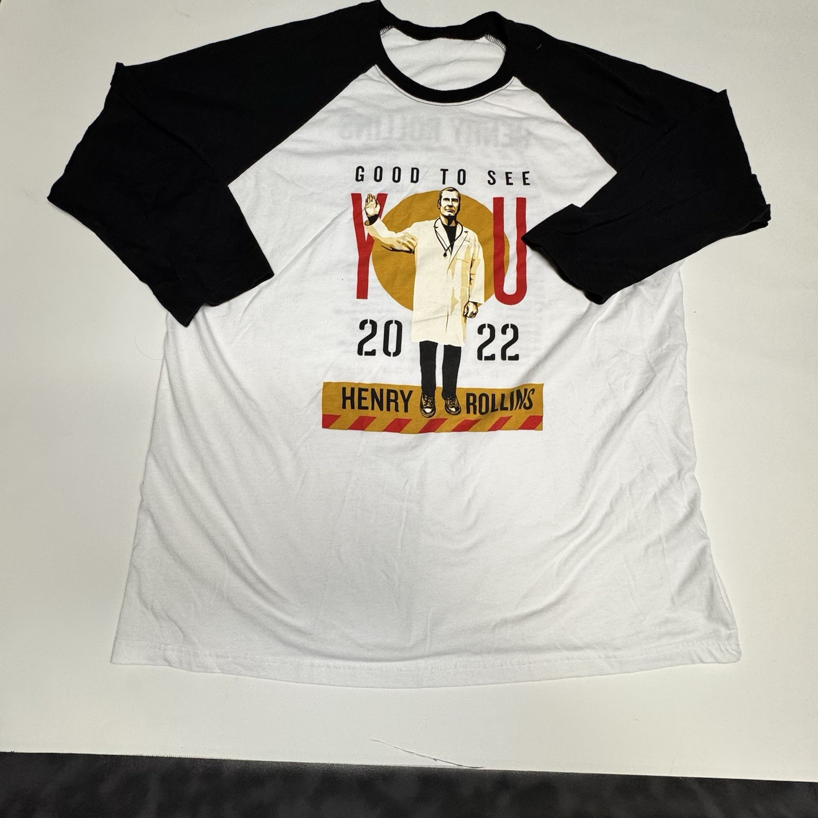 Henry Rollins – GOOD TO SEE YOU Tour T-Shirt 2022 3/4 sleeve NoTag XL. (754)