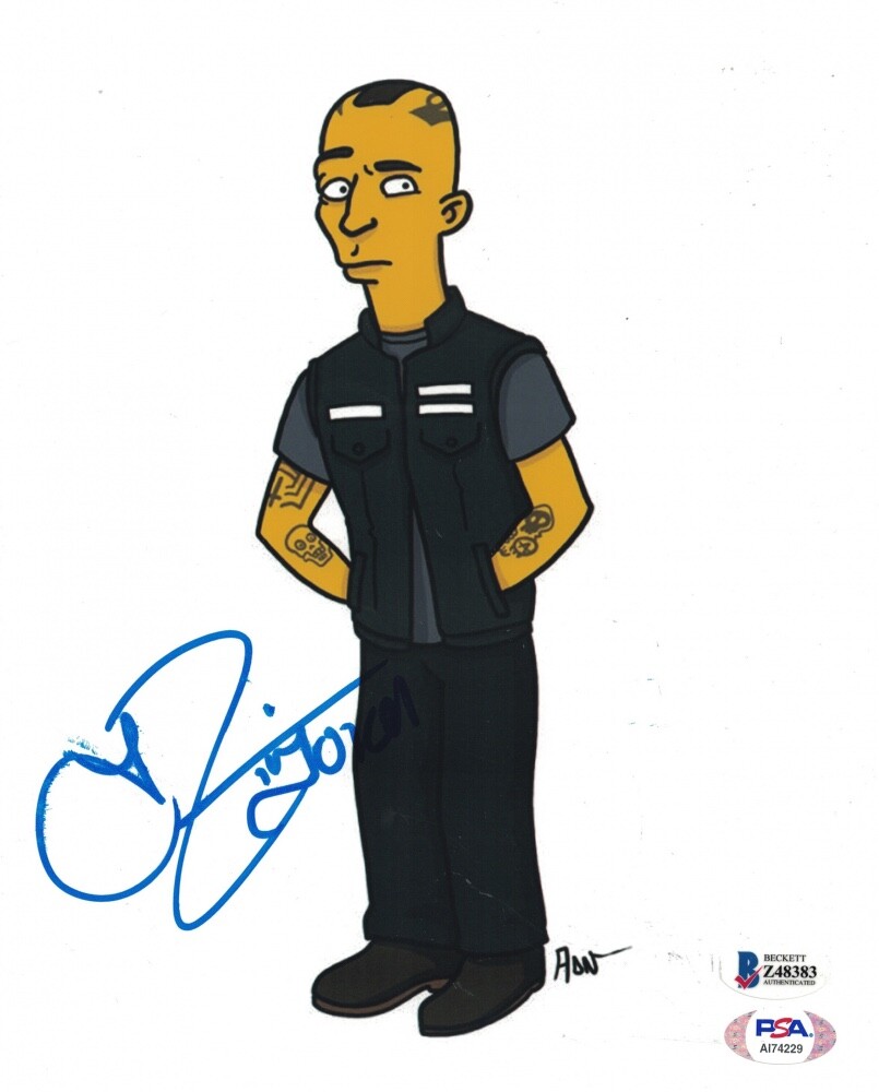 Theo Rossi Signed Sons of Anarchy Juice Ortiz The Simpsons 8×10 Photo Beckett A