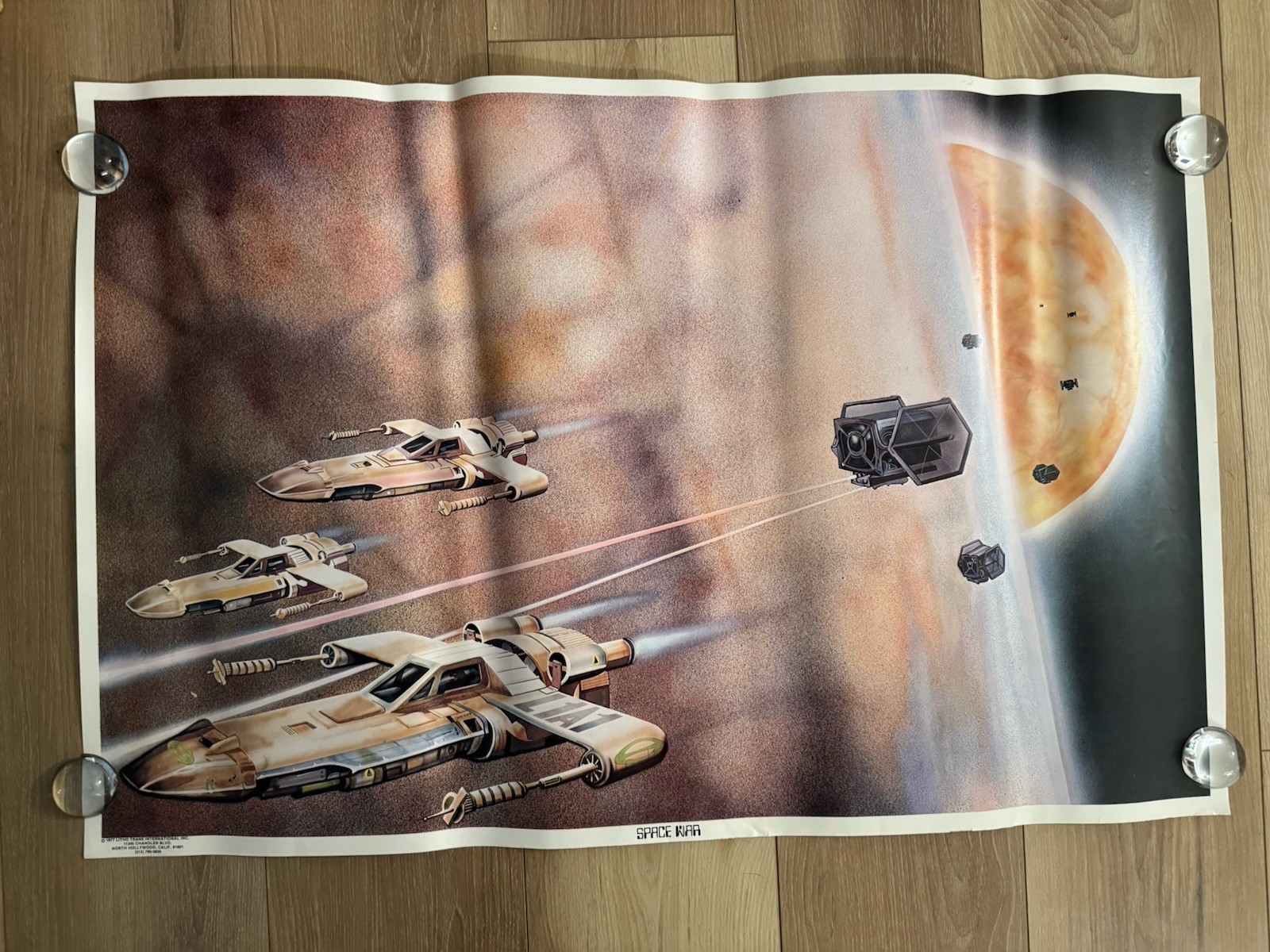 vintage 1977 Space War Poster 23×35 Litho Trans International Inc