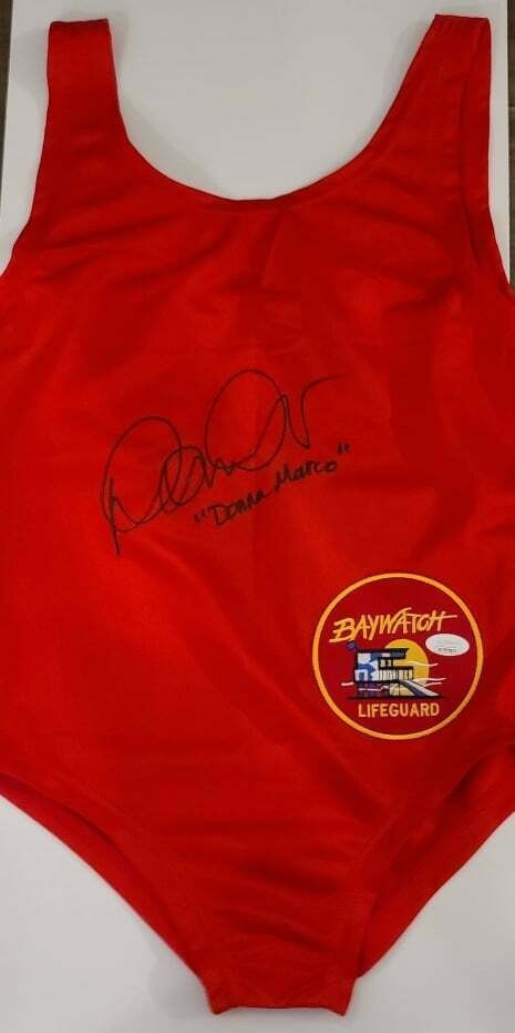 DONNA D’ERRICO SEXY BAYWATCH ACTRESS LIFE GUARD JSA COA SIGNED BATHING SUIT