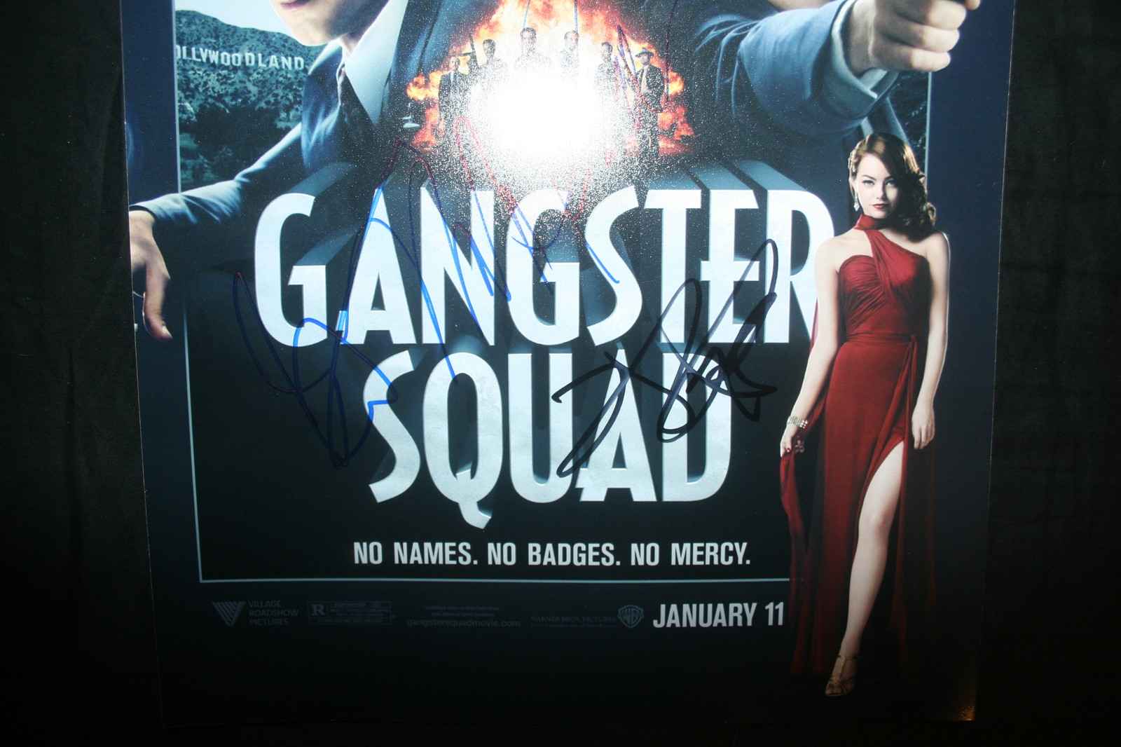 GANGSTER SQUAD CAST SIGNED 11×17 photo SEAN PENN RYAN GOSLING X4 DC/COA (RARE)
