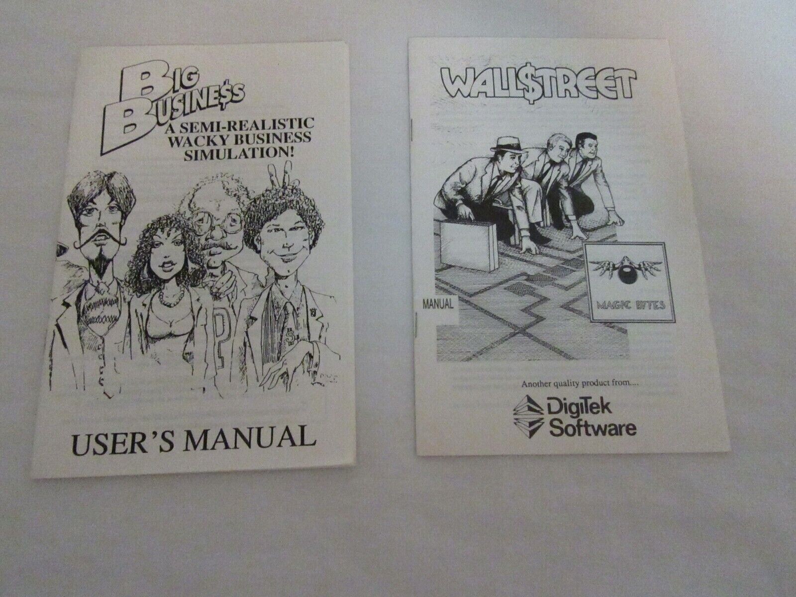 2 Vintage Digitek Software Instructions Wallstreet Game Manual 1989 Big Business