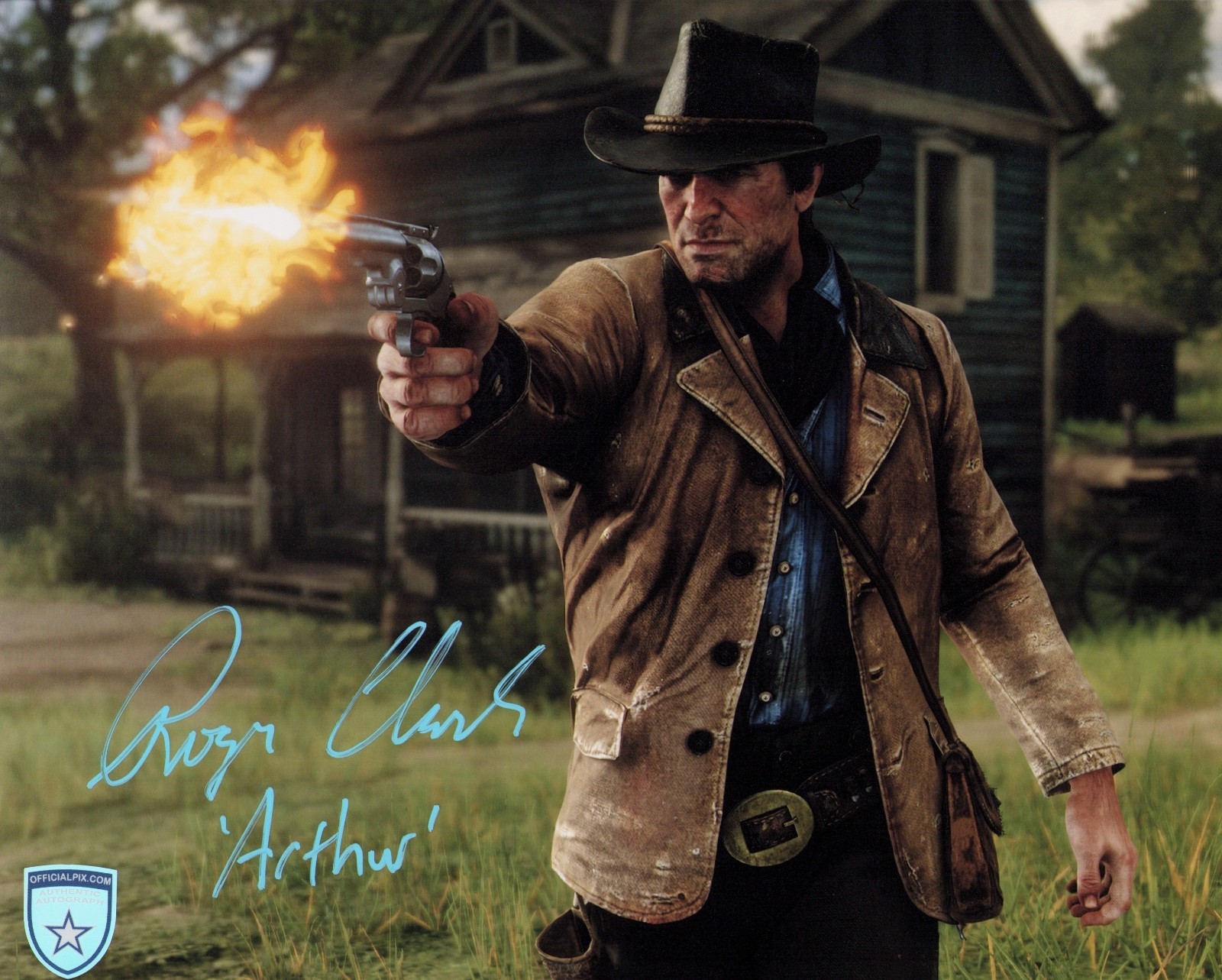 Signed Roger Clark Red Dead Redemption Arthur Morgan 8×10 w/ Official Pix COA