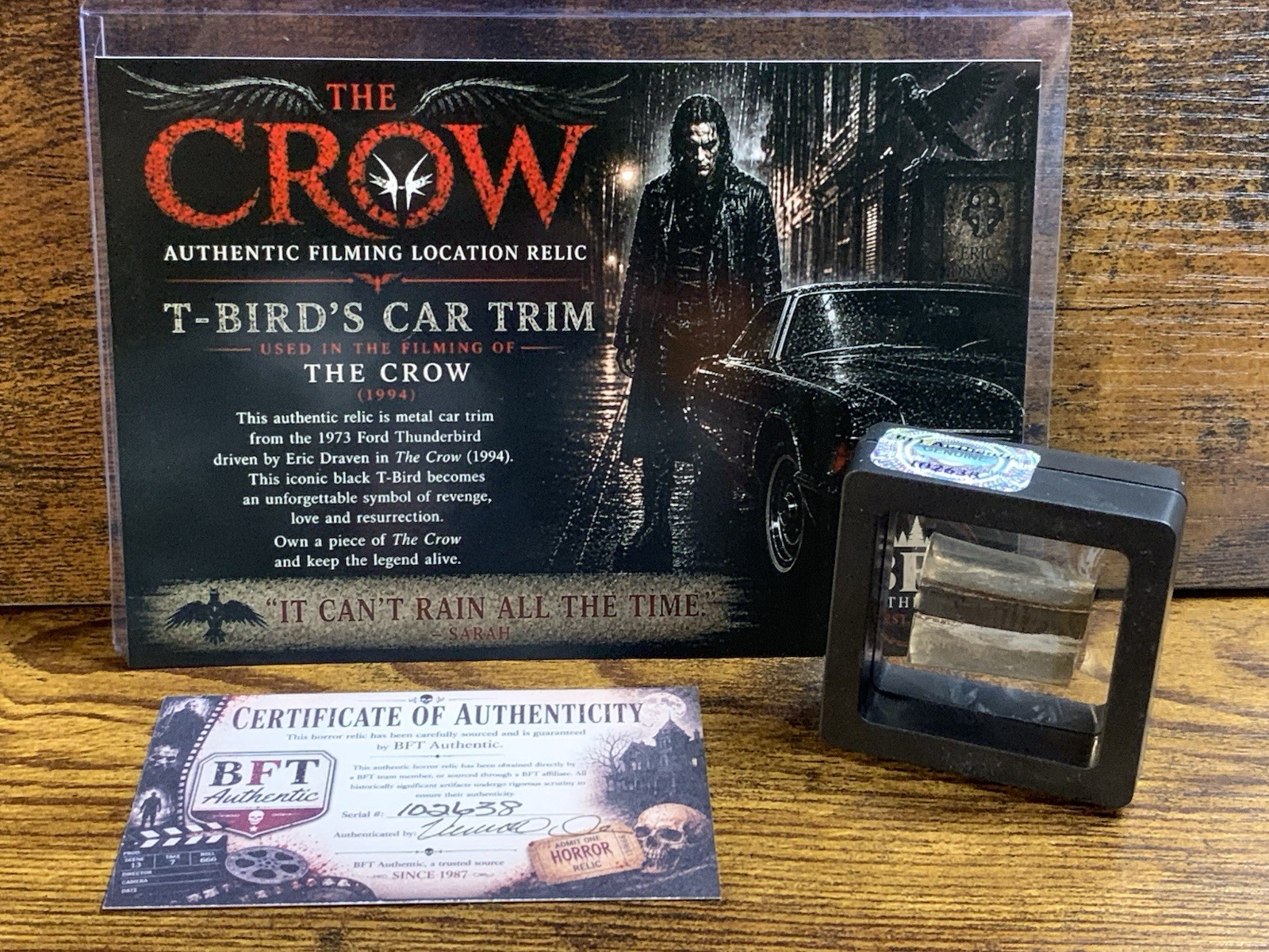 The Crow (1994) Authentic Screen Used T-Bird Car Trim Movie Relic Brandon Lee