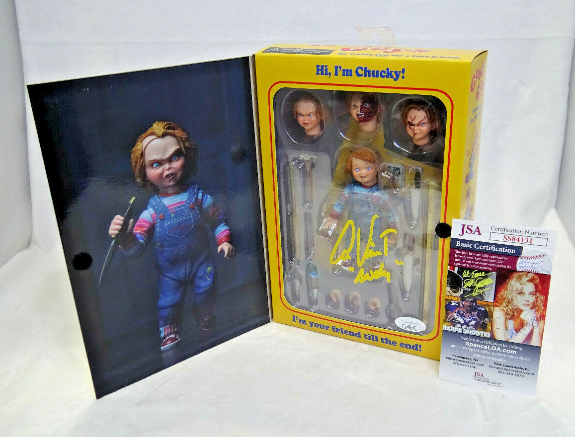 NECA Chucky Good Guys Alex Vincent Signed Action Figure JSA Autograph