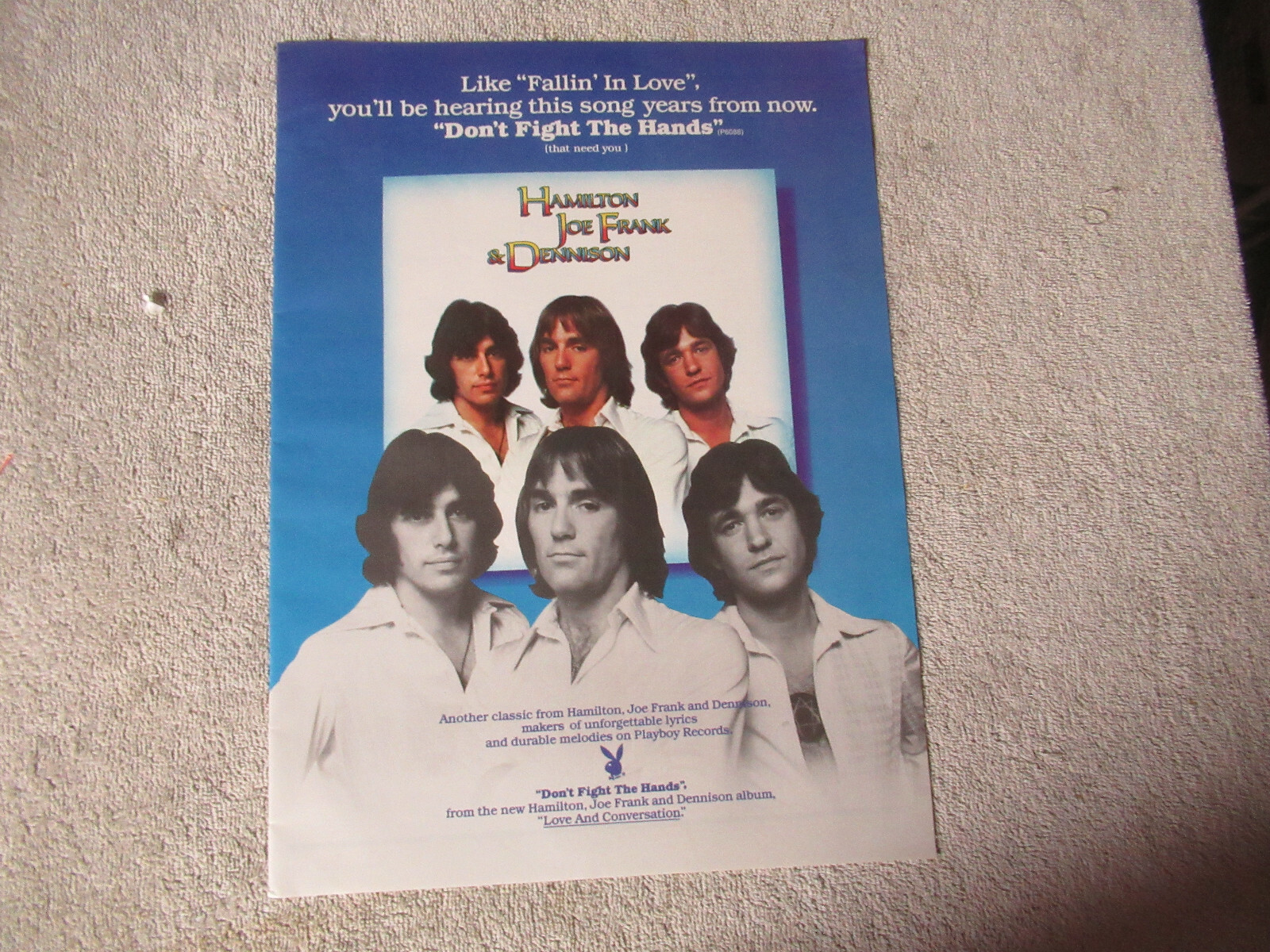 giant 9 7/8 -13 3/8″ HAMILTON JOE FRANK DENNISON 1976 magizine ad FLYER