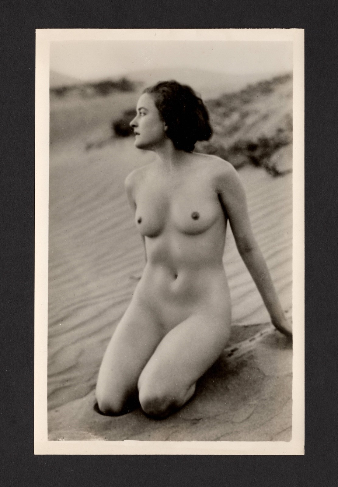 STUNNING 1920 DECO RISQUE BEACHSIDE FLAPPER ORIGINAL EDWIN BOWER HESSER PHOTO