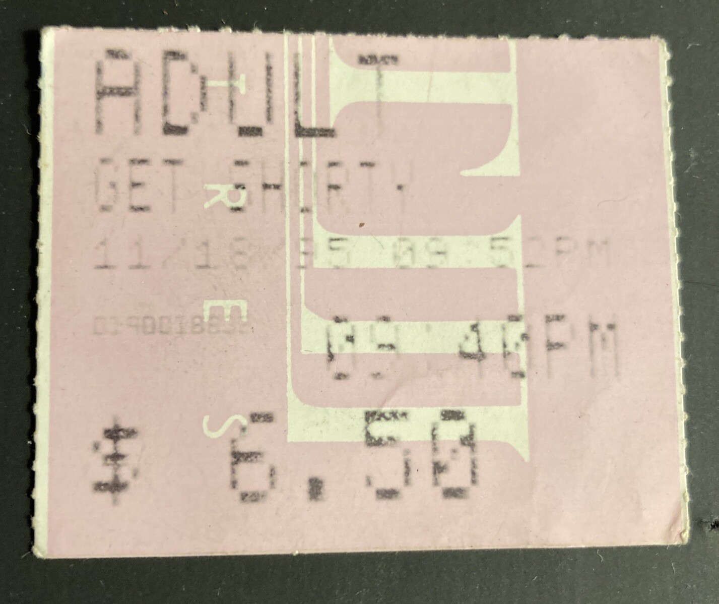 GET SHORTY Movie Ticket Stub Act III John Travolta Elmore Leonard 11/18/1995