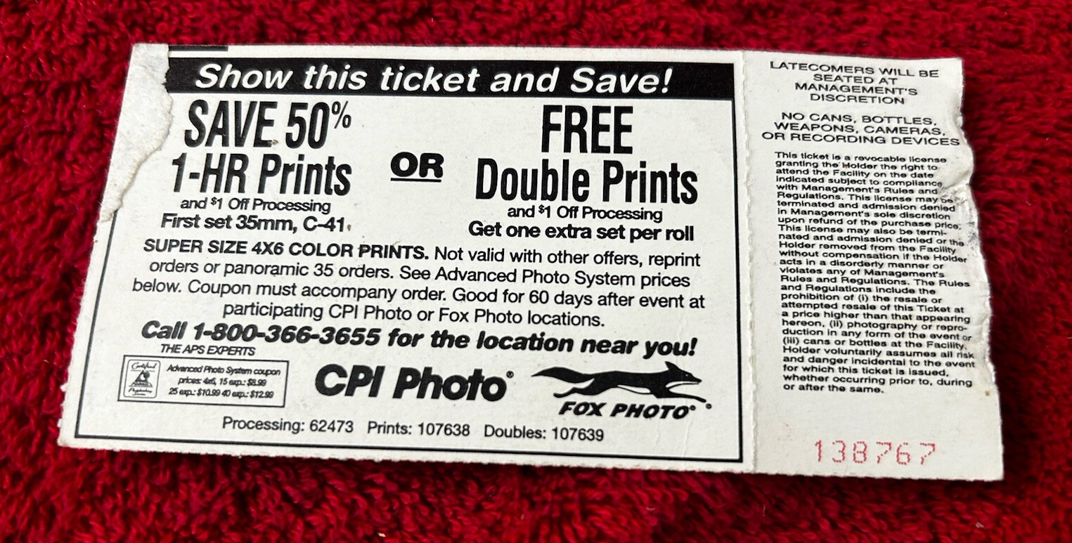 1999 ALANIS MORISSETTE / GARBAGE St Louis MO Kiel Center CONCERT TICKET STUB