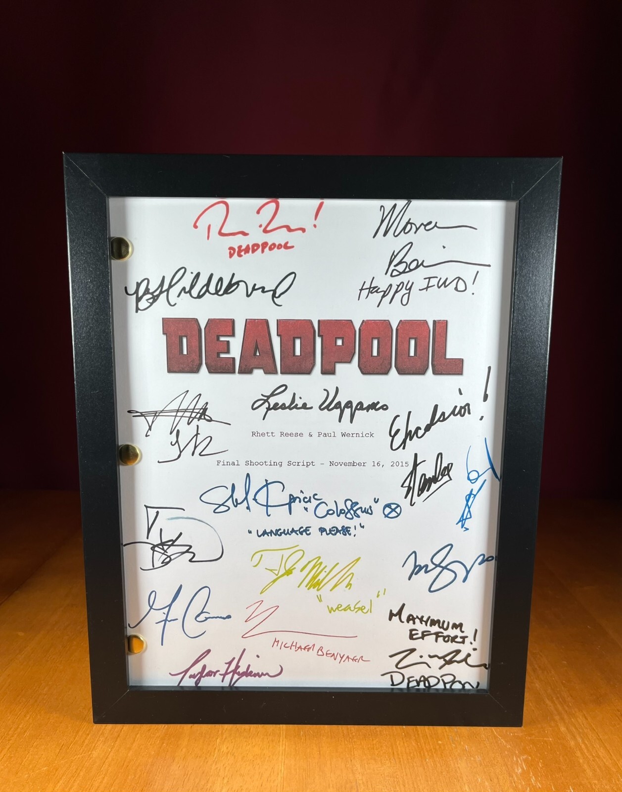 Deadpool Script Signed- Autograph Reprints- 117 Pages- Ryan Reynolds