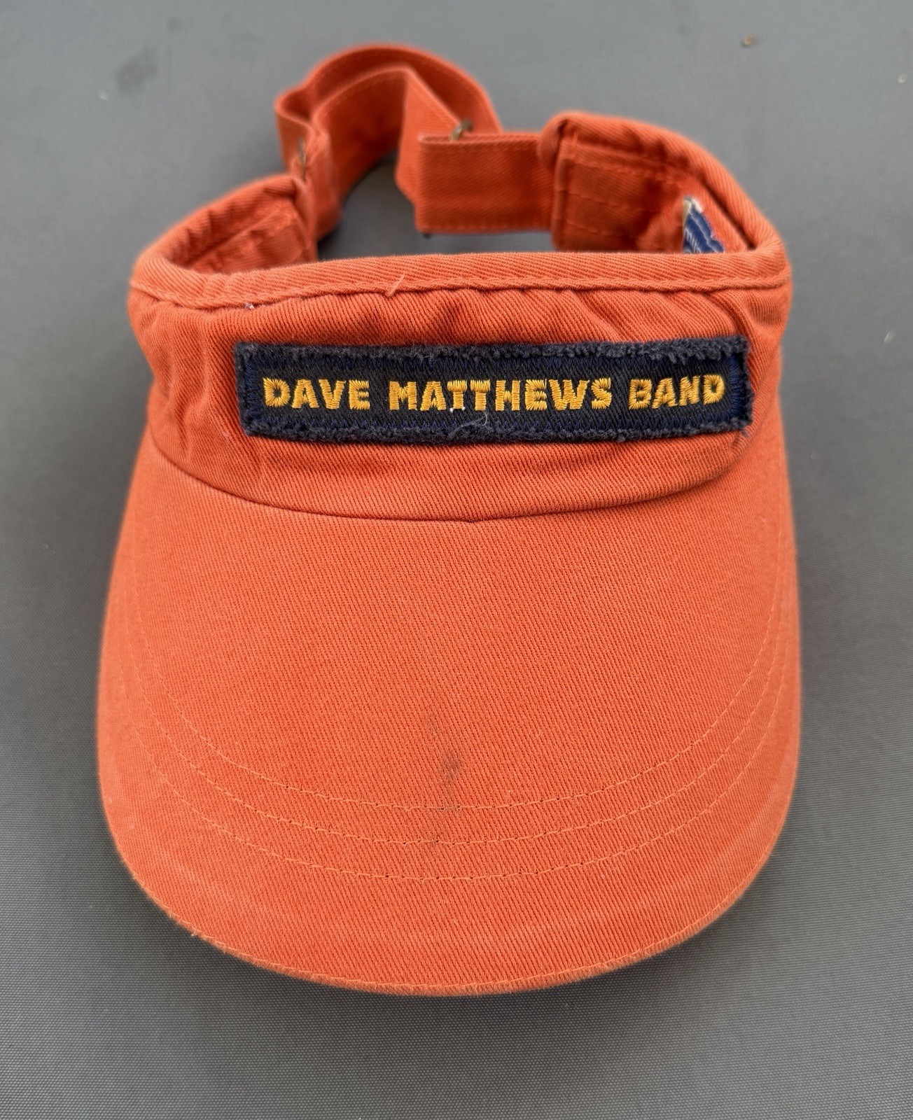 Dave Matthews Band 90s Vintage Orange Visor Hat Cap One Size Adjustable Strap OS