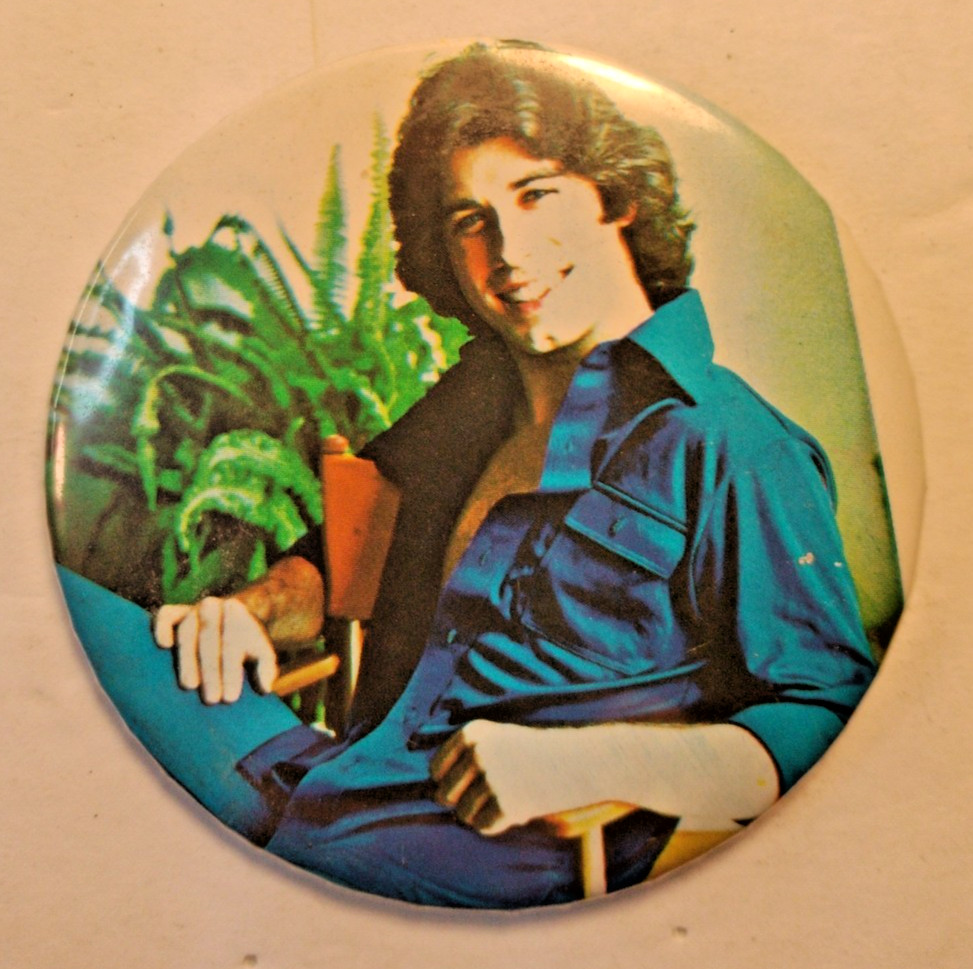 Rare JOHN TRAVOLTA 3″ Promo Pin Button Barbarino Grease Vintage