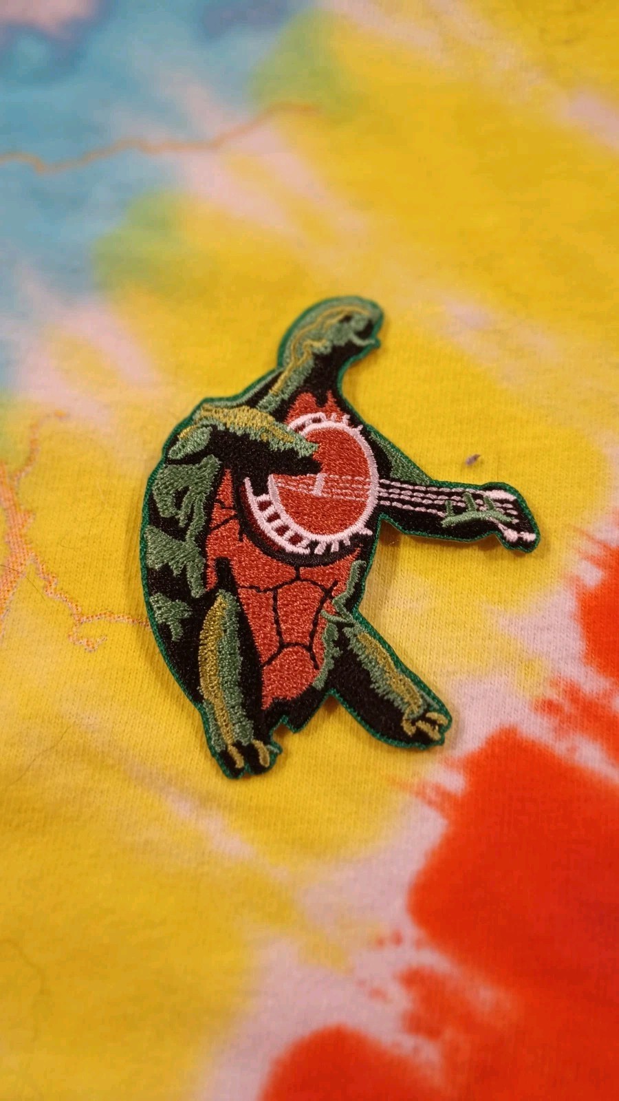 Grateful Dead Dancing Terrapin Banjo 3 x 2.25 Inch Iron On Patch