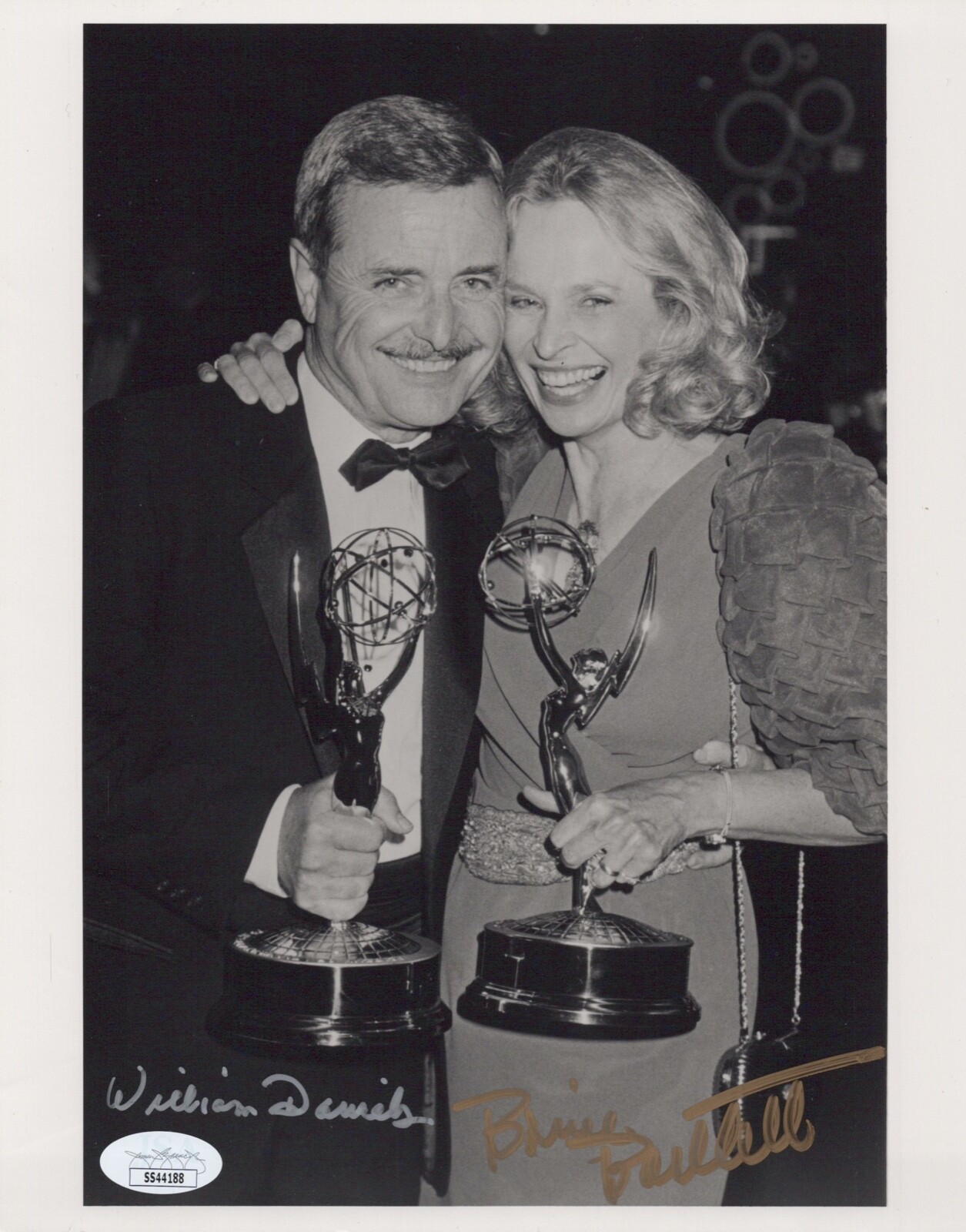 BONNIE BARTLETT & WILLIAM DANIELS Signed GOLDEN GLOBES 8×10 JSA COA Cert