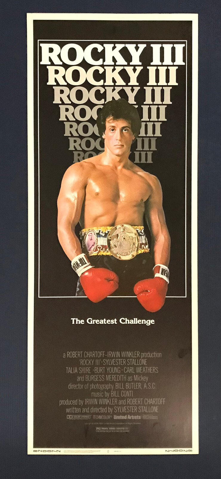 ROCKY 3 (1982) Original 14×36 Insert