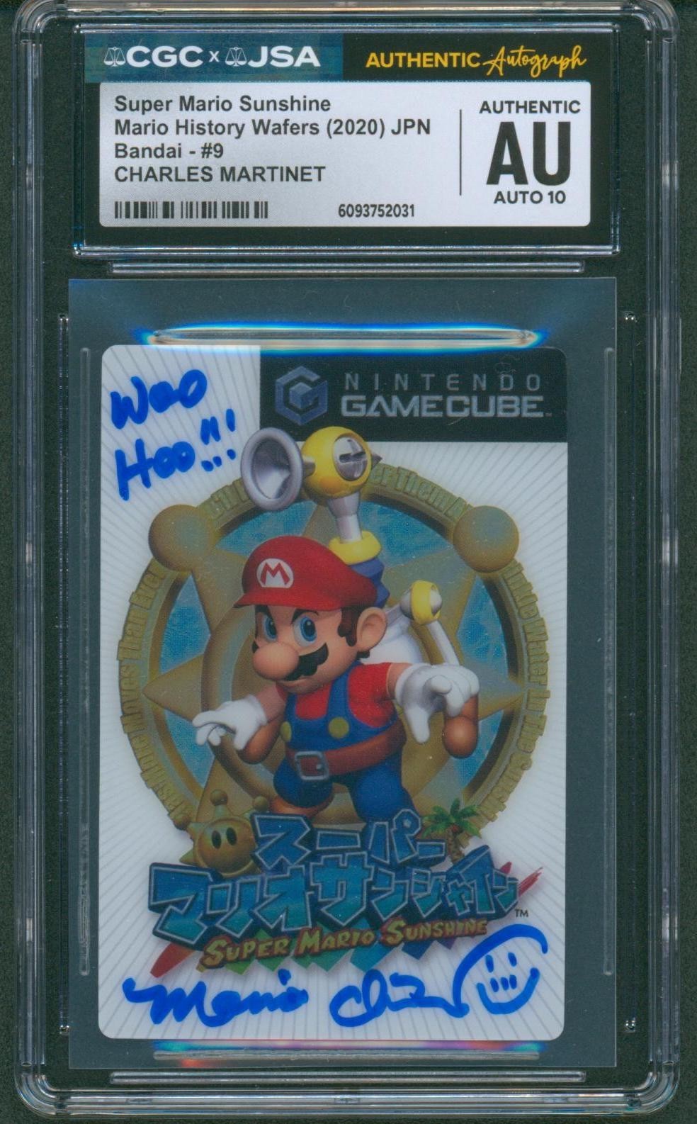 Charles Martinet Signed Super Mario Sunshine History Wafers Auto CGC x JSA SLAB
