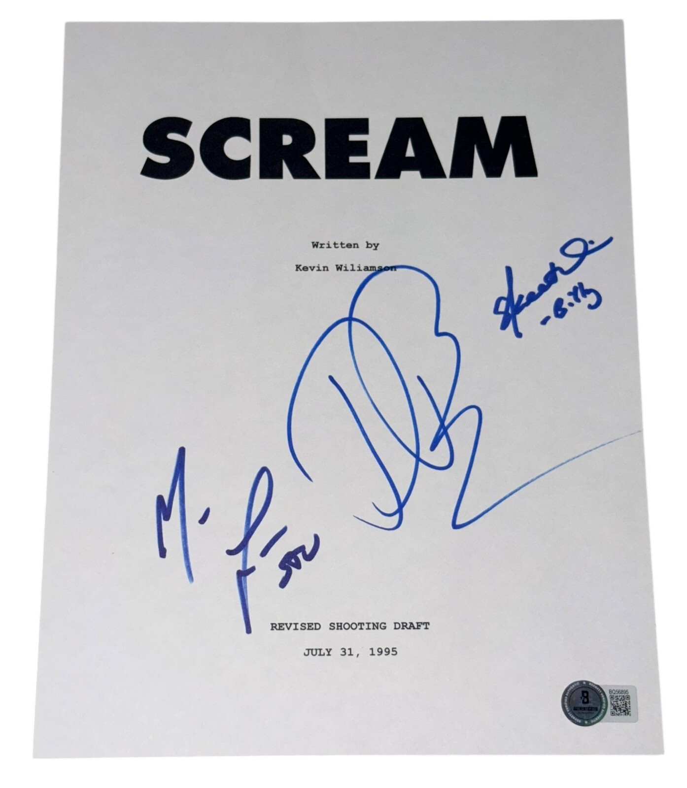 Drew Barrymore Skeet Ulrich Matthew Lillard Signed Auto Scream Movie Script BAS