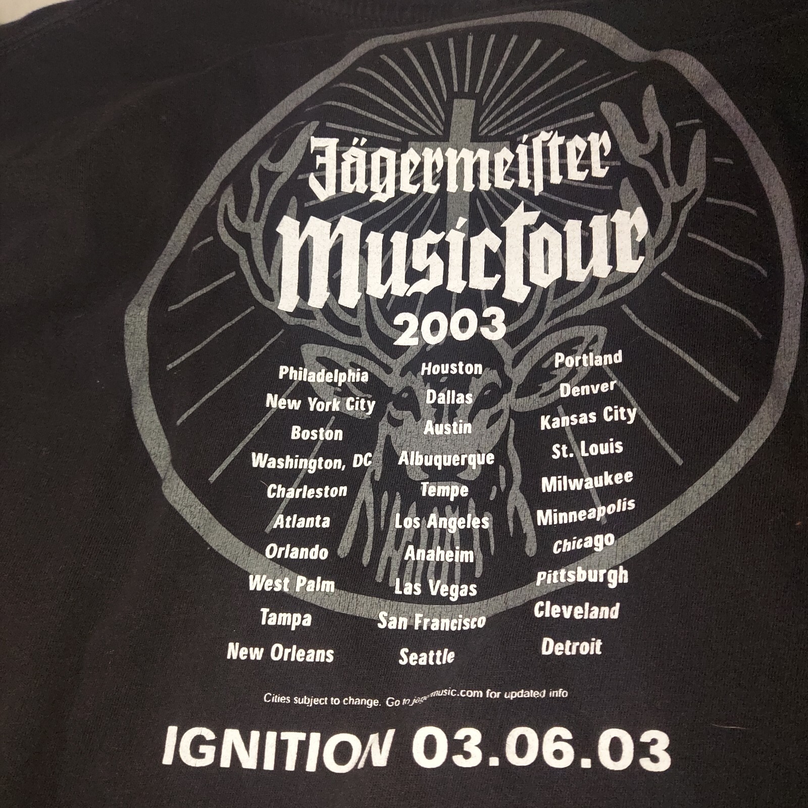 JAGERMEISTER Music Tour Promotional XL Shirt Poster L@@K More FS SALIVA Hed P.E.
