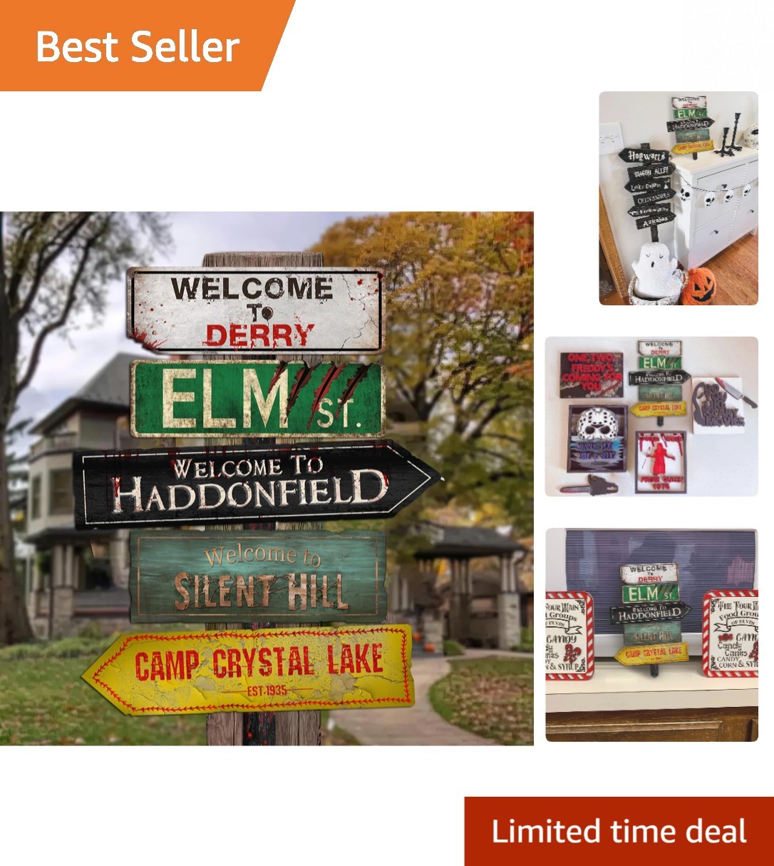 Elm Street Horror Movie Sign, 16×12 – Perfect Gift for Eerie Decor Lovers