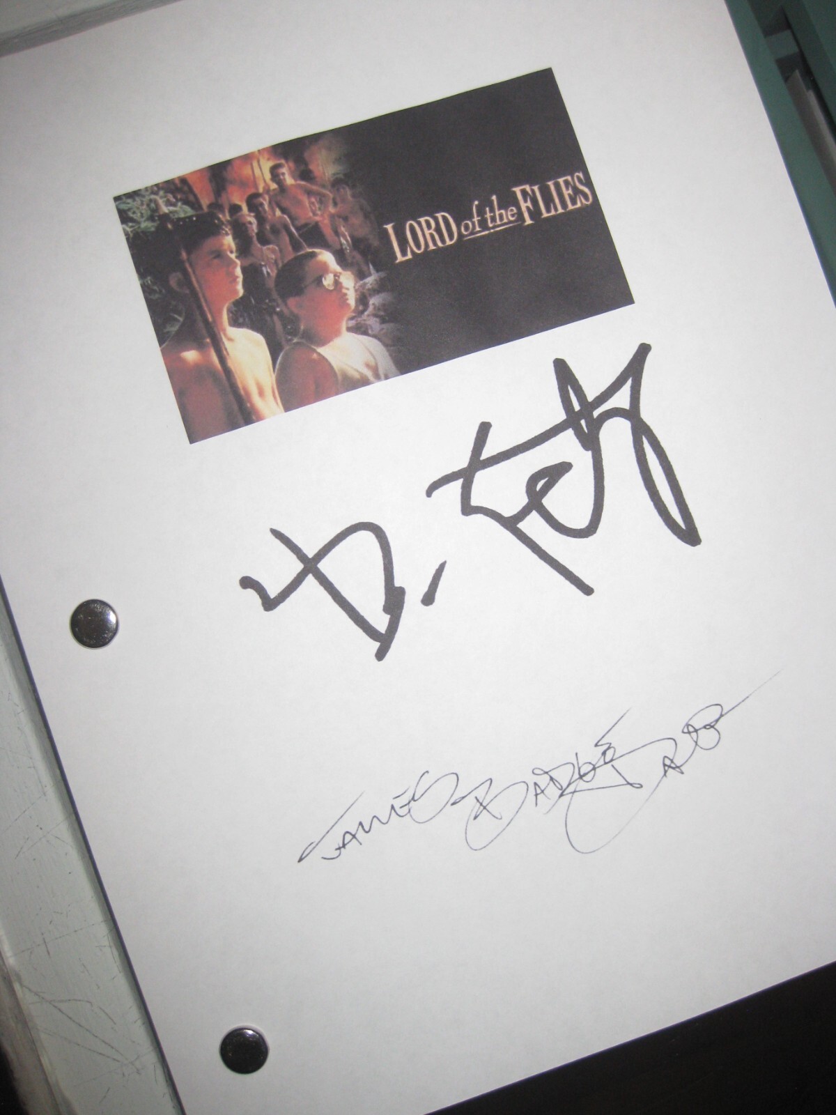 Lord of the Flies 1990 Signed Film Script X2 Balthazar Getty James Badge Dale RP