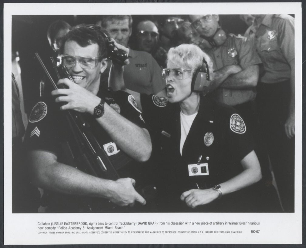 Police Academy 5 ’88 LESLIE EASTERBROOK DAVID GRAF GUNS