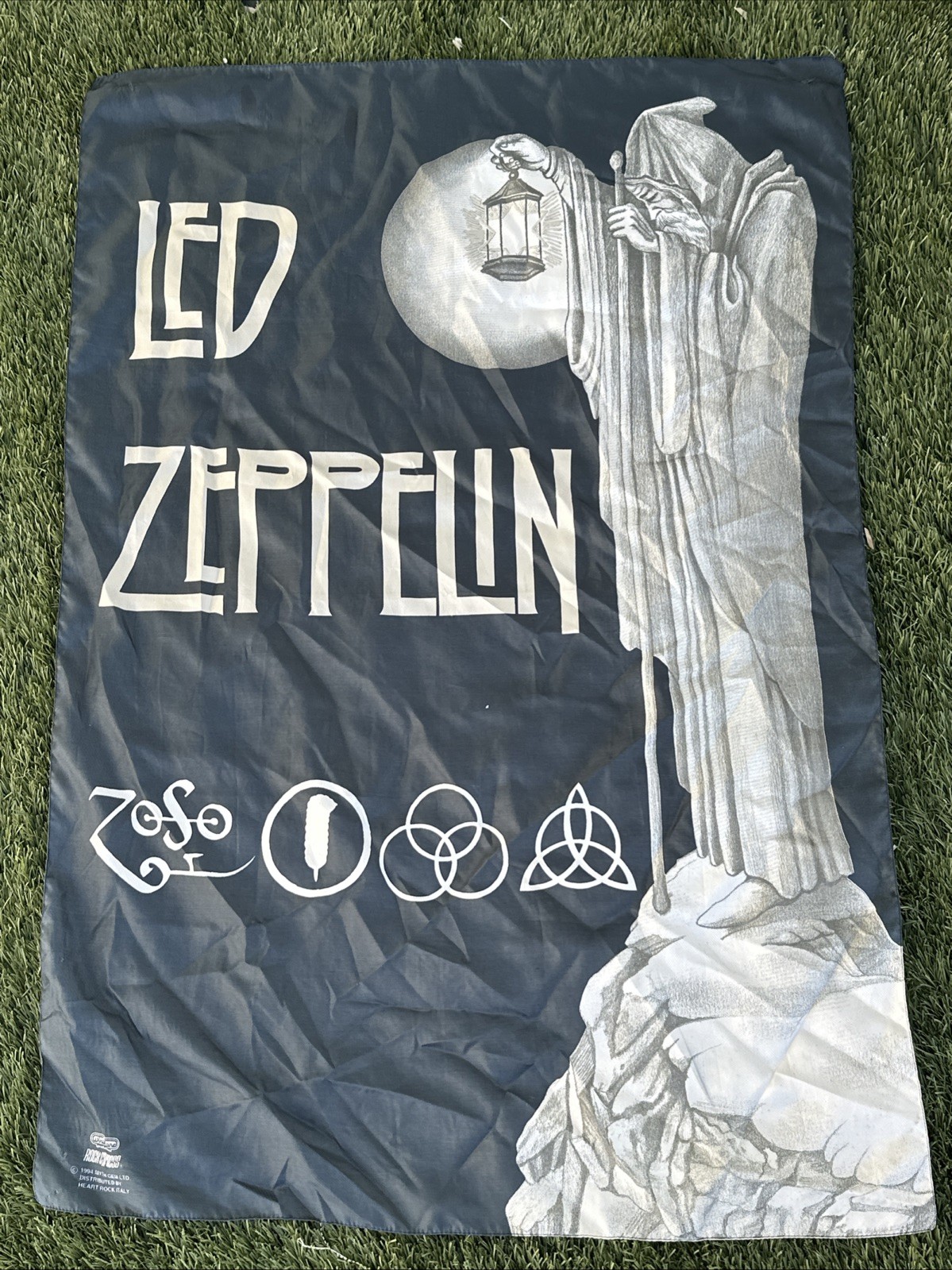 VTG Led Zeppelin Wall Banner Cloth Tapestry 1994 Myth Gem Winterland RockExpress