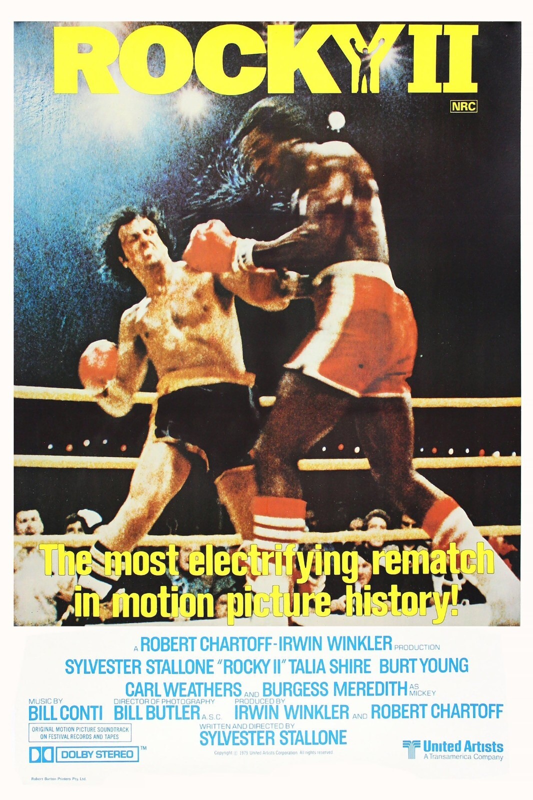 1979 Rocky II Movie Poster 11X17 Rocky Balboa Italian Stallion Apollo Creed 🥊🍿