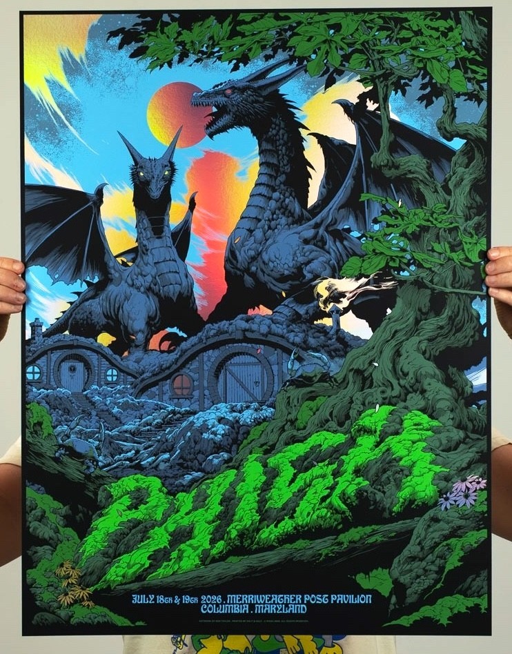 🐉 Phish FOIL Poster Merriweather Post 2026 Ken Taylor MPP Columbia MD AE #/50