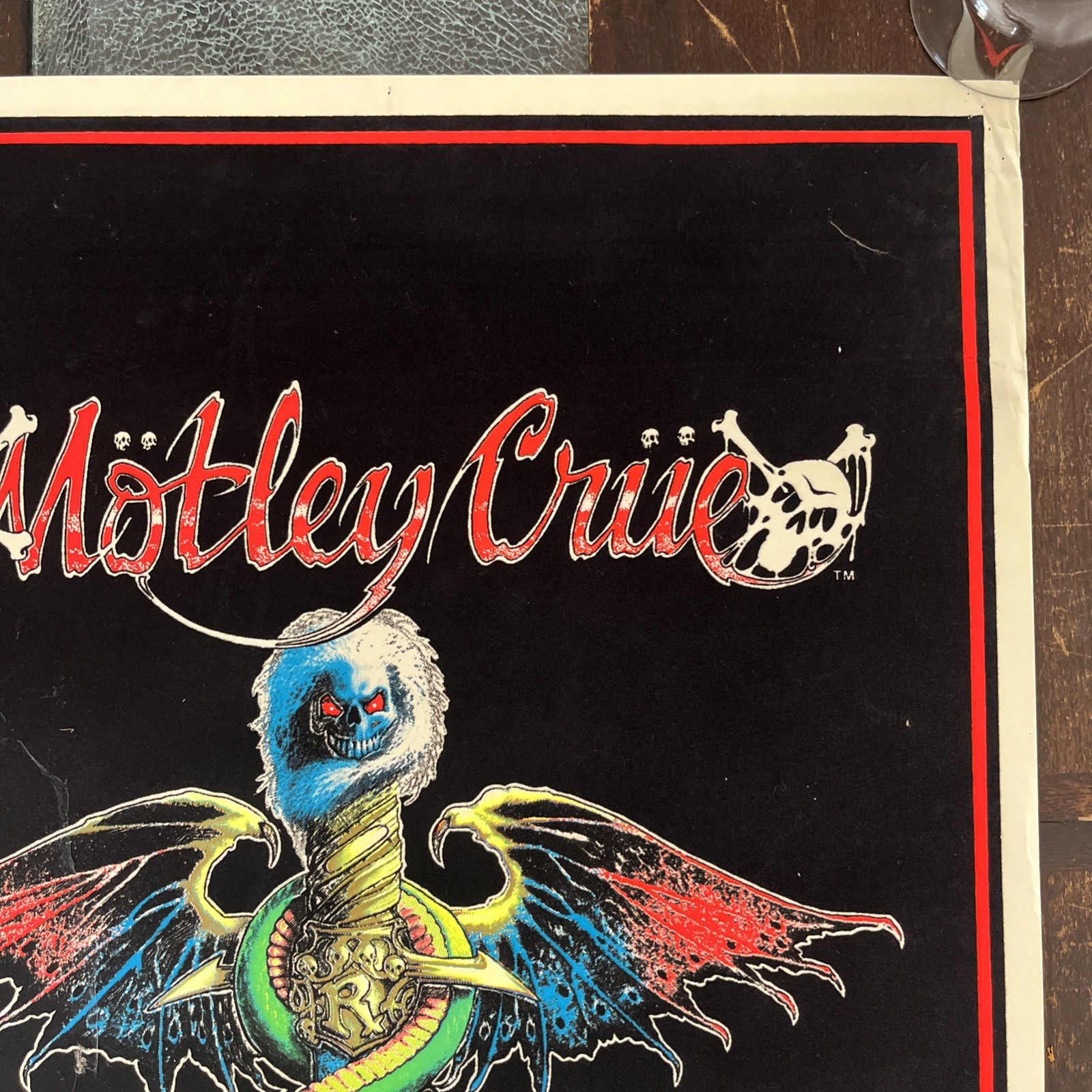 Mötley Crüe Dr. Feelgood Original Poster 1989 Felt Black light poster Rare 23×35