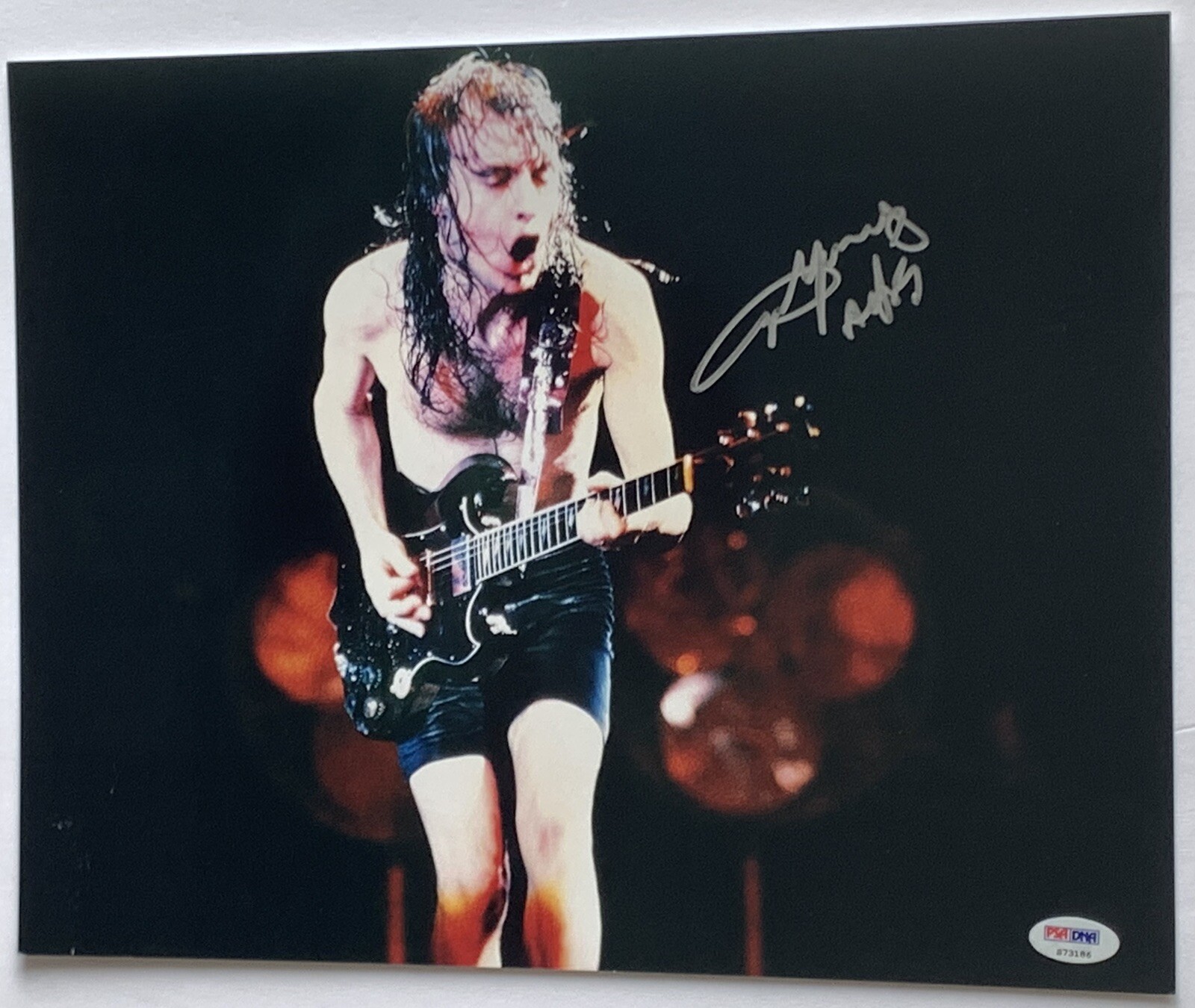 Angus Young Ac Dc signed Photo 11×14 inch large psa dna coa