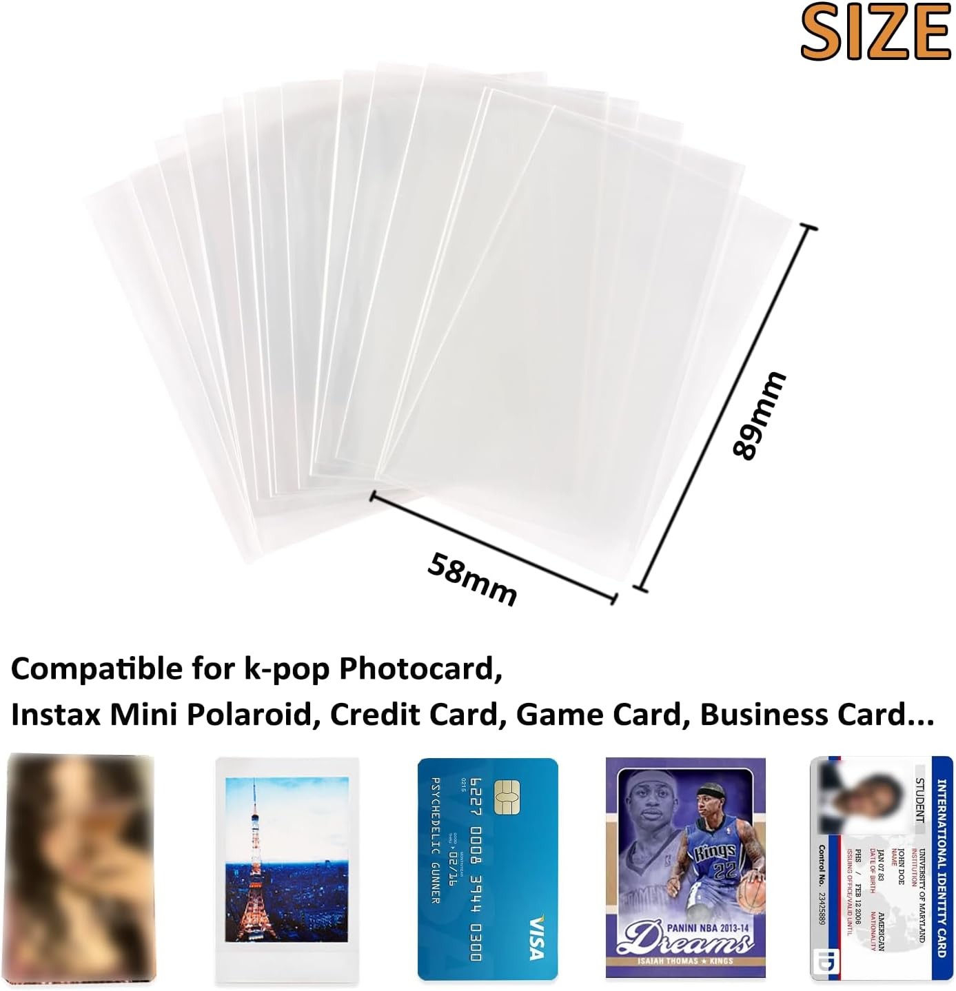 300 Pcs Kpop Photocard Sleeves Card Sleeves PVC and Acid Free for Trading Cards