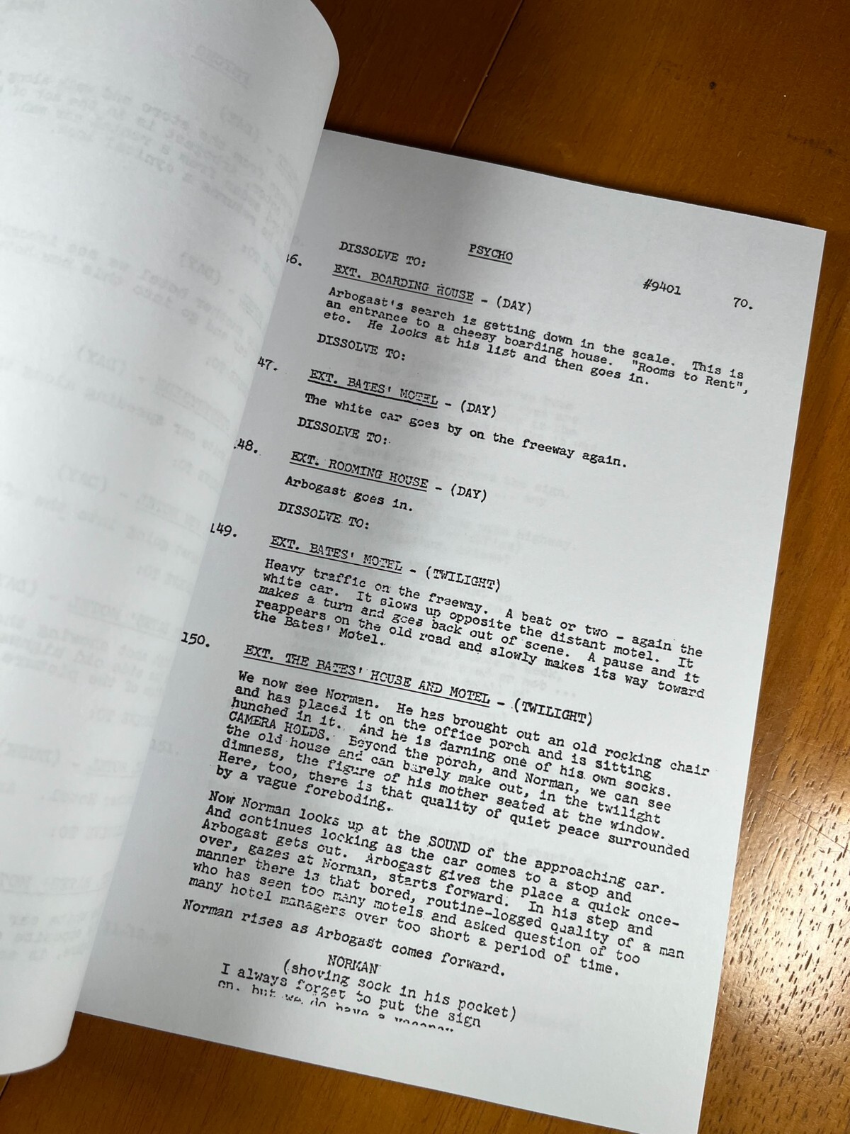 Psycho Script Cast-Signed – Autograph Reprints – 137 Pages – Norman Bates