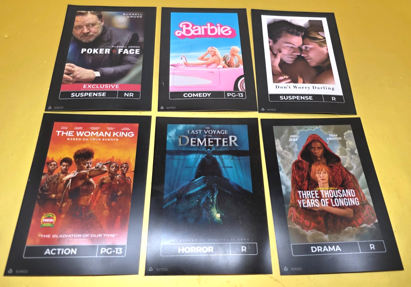 Redbox Machine Display Movie Insert Posters 6.5″ x 4.5″, Barbie, Etc