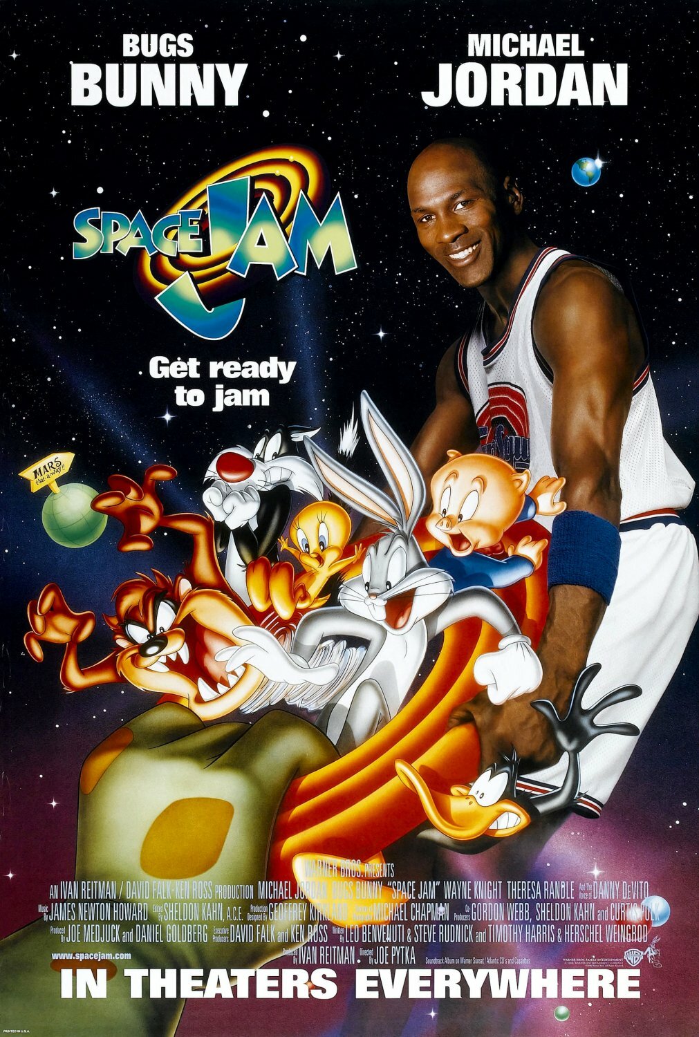 SPACE JAM 1996 Original Version B 27×40″ Movie Poster Michael Jordan Bugs Bunny