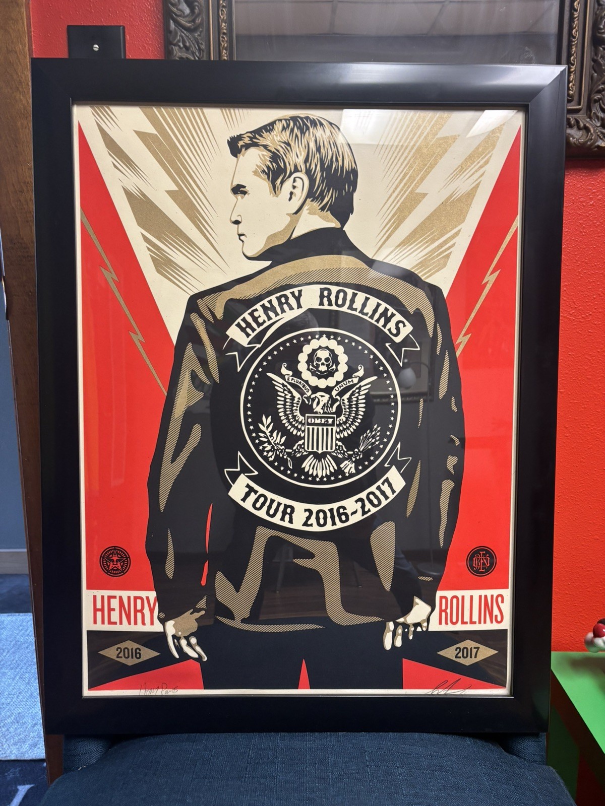 HENRY ROLLINS 2016 – 2017 TOUR POSTER SIGNED LITHOGRAPH POSTER SHEPARD FAIREY