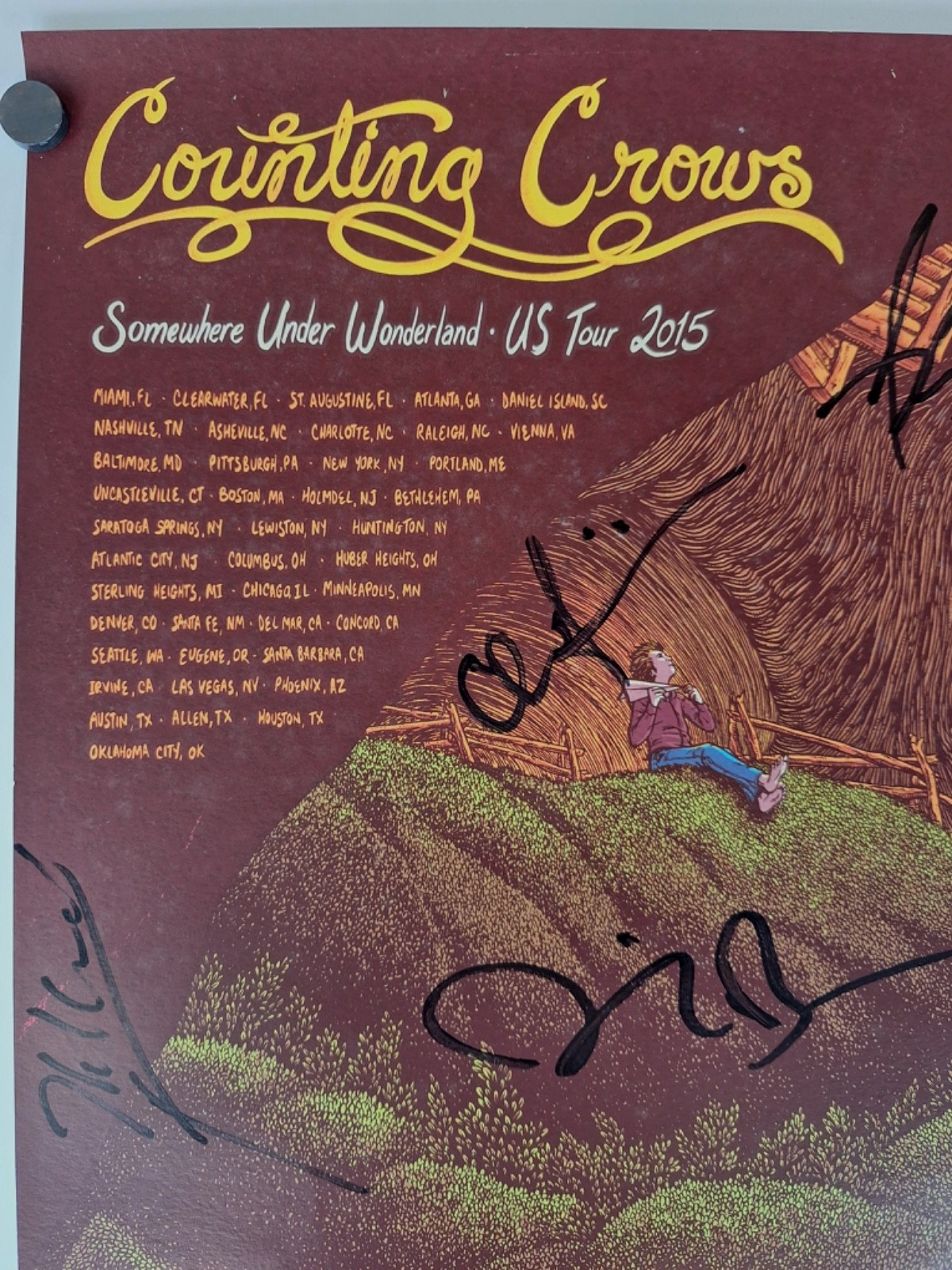 COUNTING CROWS CONCERT POSTER Somewhere Under Wonderland USA TOUR 2015 SIGNED!