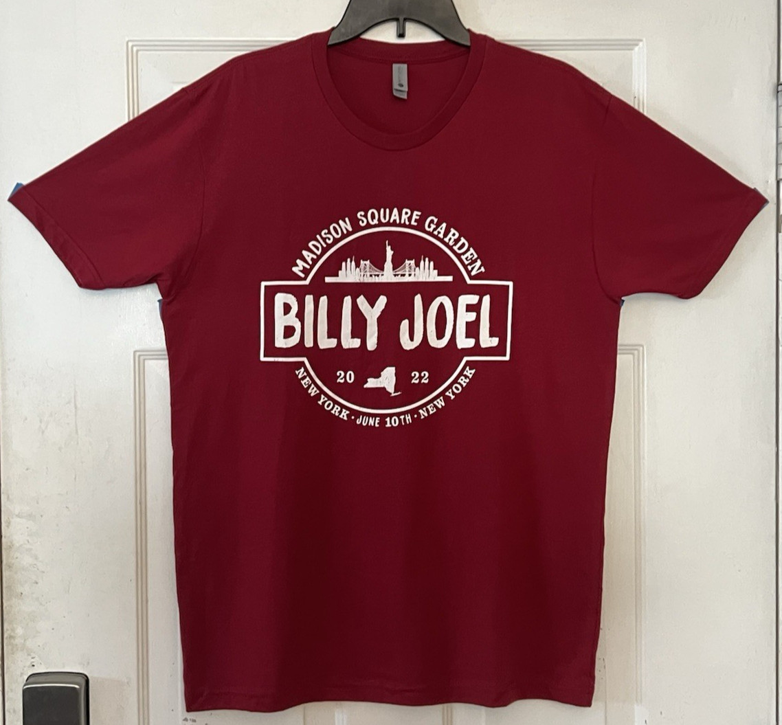 Billy Joel at Madison Square 6/10/22 Red T-Shirt Adult Size Large