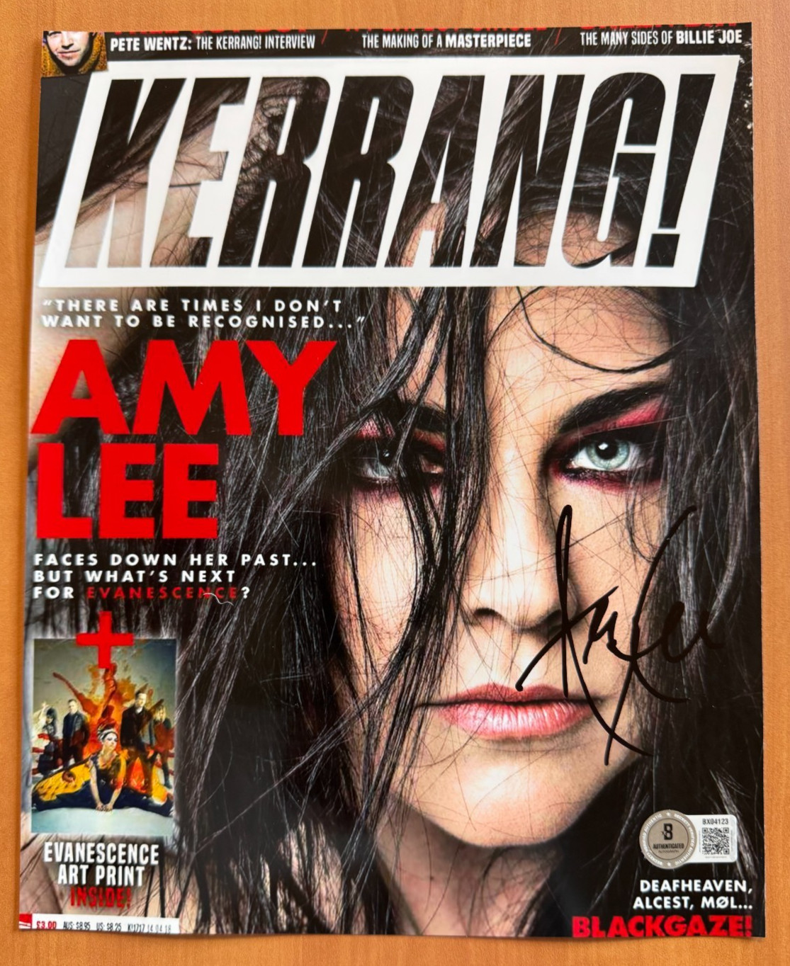 Amy Lee Signed Autographed 8×10 Kerrang! Cover Photo EVANESCENCE Beckett COA BAS