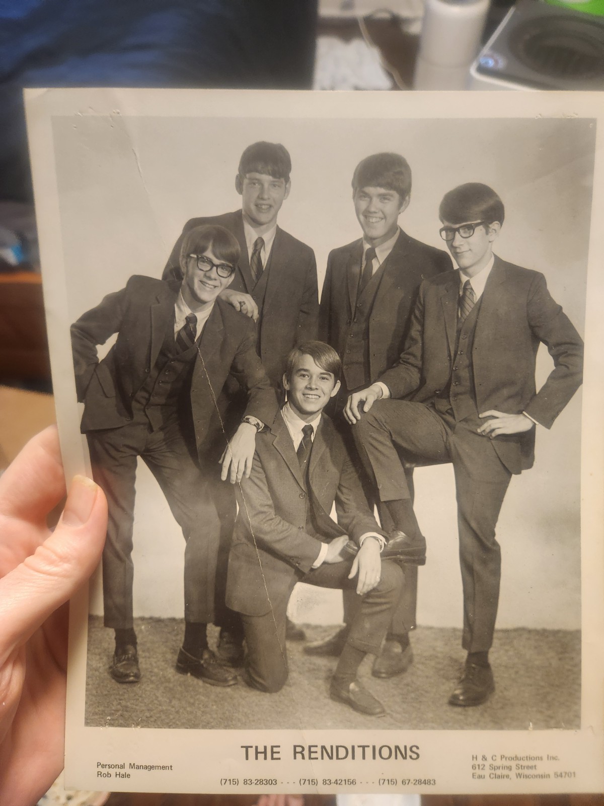 Vtg 1960s Garage Rock Band Poster – The Renditions – Midwest/Wisconsin Psych…