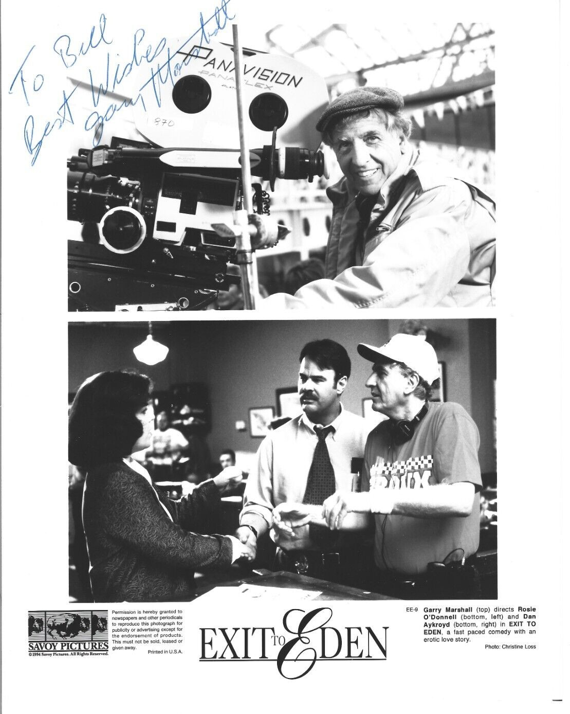 Garry Marshall REAL hand SIGNED Exit To Eden Movie Promo Photo COA Autographed