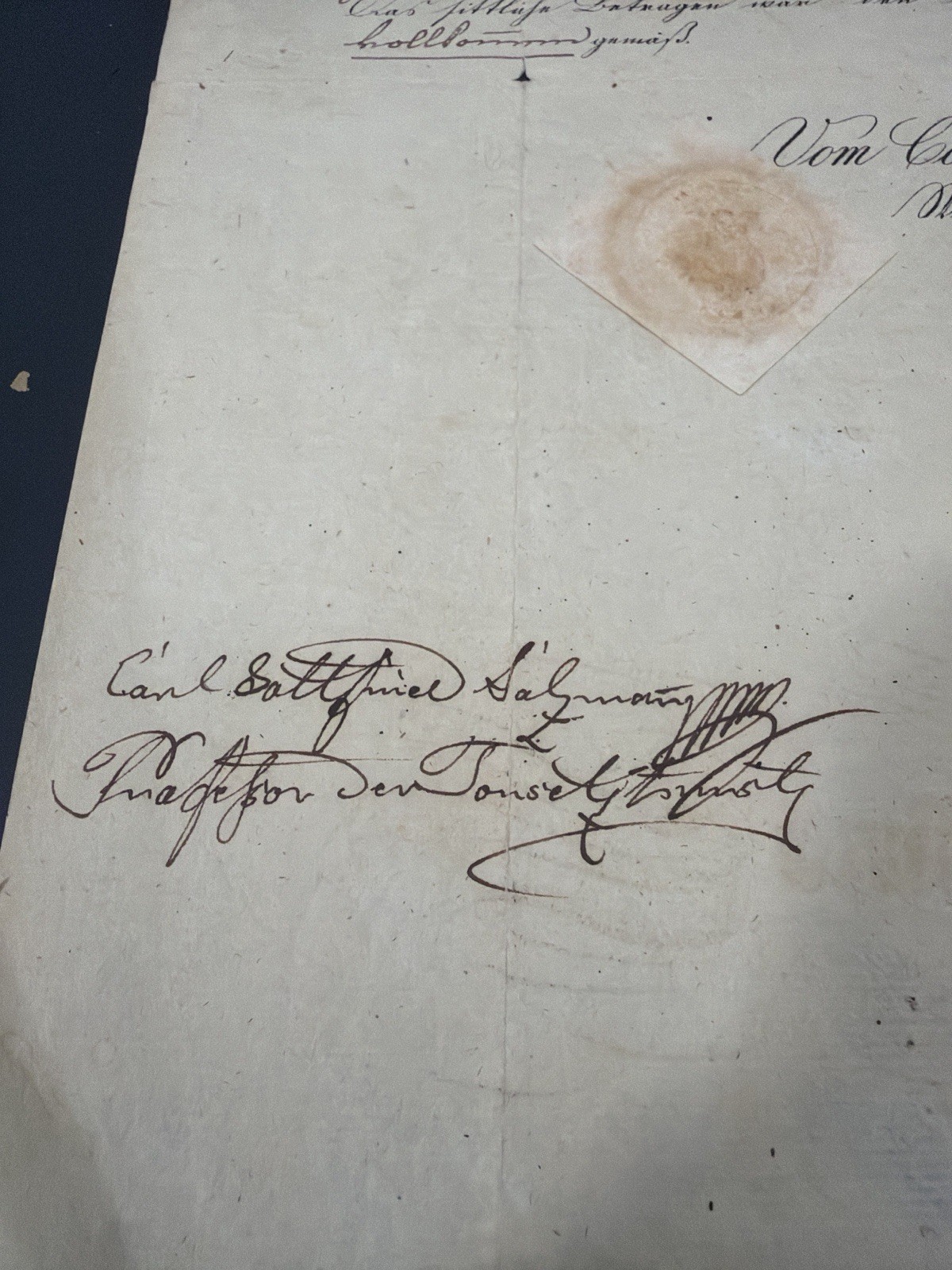 1833 Vienna Conservatory Music Certificate Diploma Autograph Composition Salzman