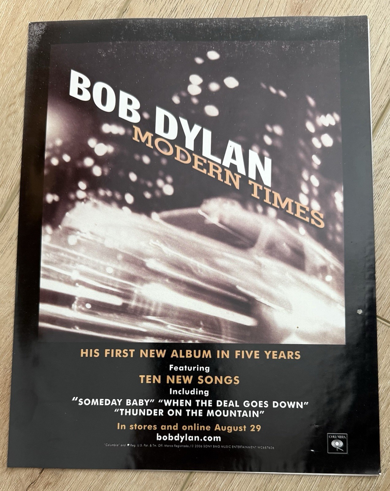Bob Dylan Modern Times Promotional Only Window Cling (2006)