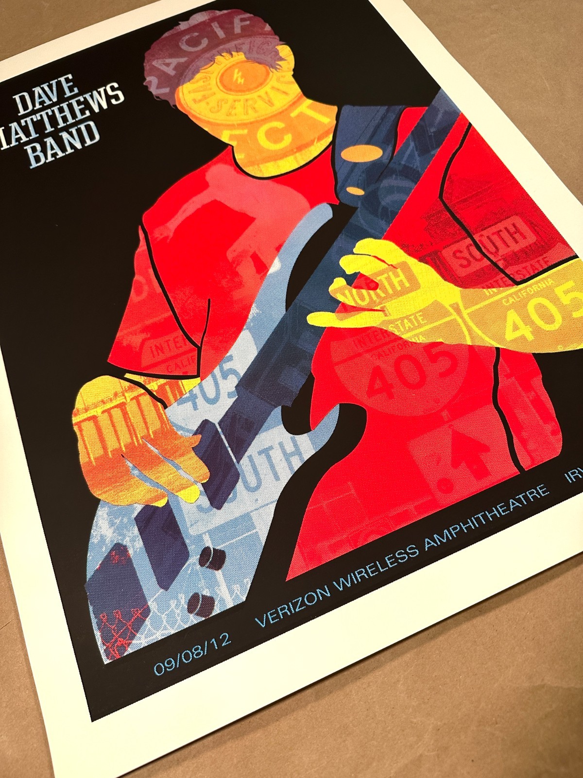 🚦 Dave Matthews Band Poster Irvine 2012 Methane Signed AP Stefan 9/8 Meadows CA