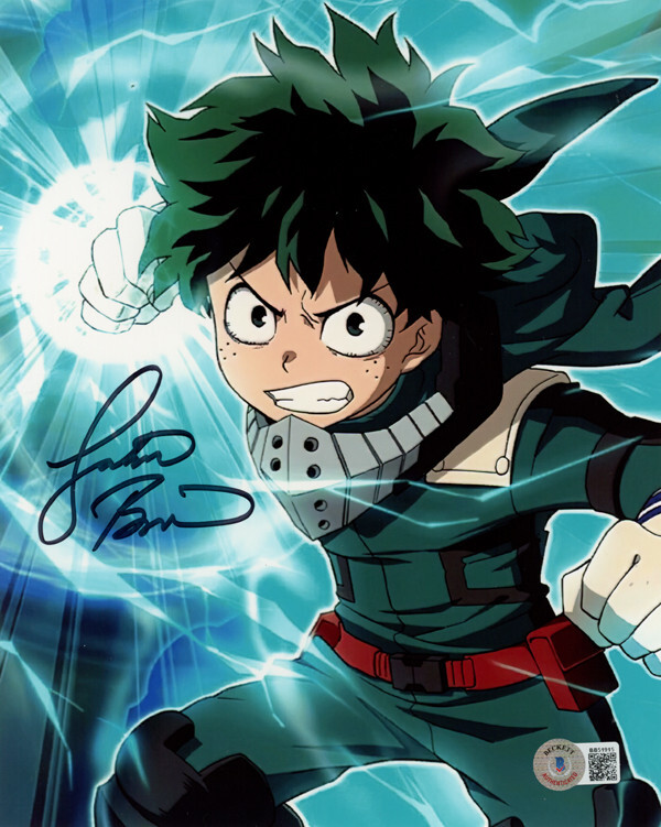 JUSTIN BRINER SIGNED 8×10 PHOTO IZUKU MIDORIYA MY HERO ACADEMIA RARE BECKETT BAS
