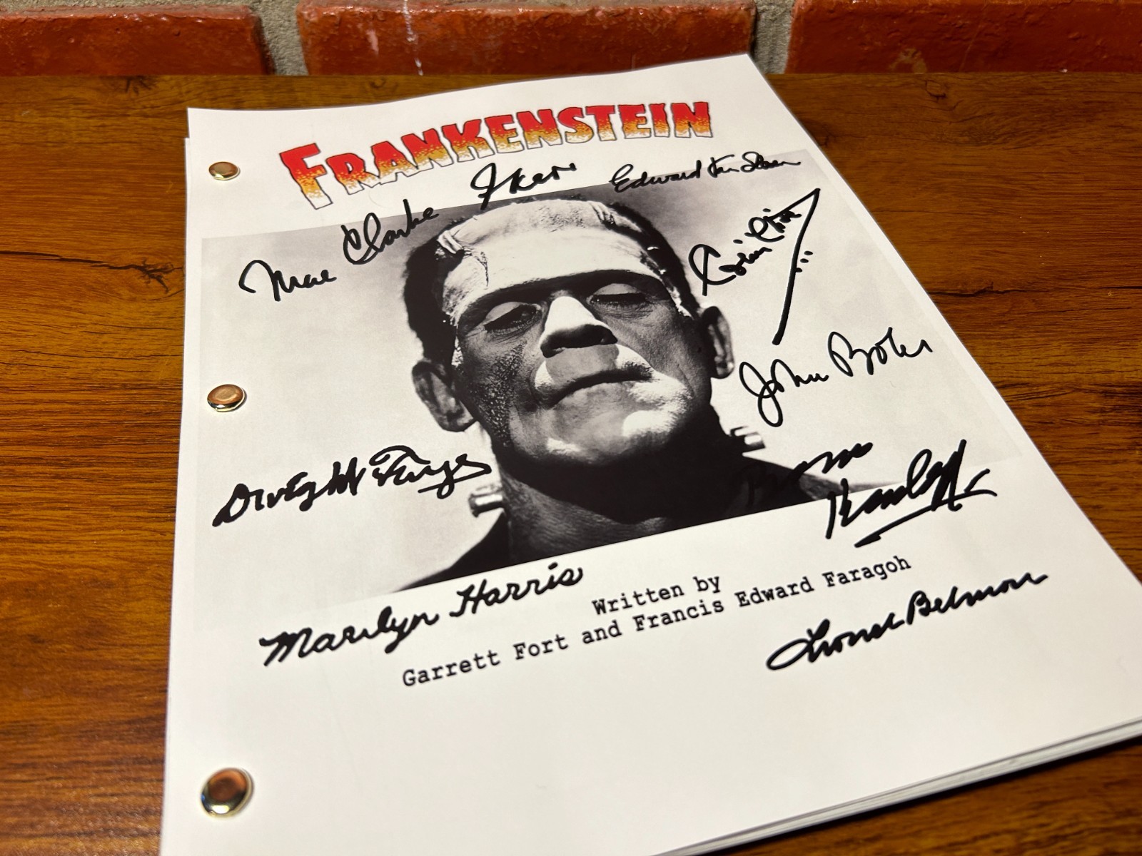 FRANKENSTEIN (1931) Movie Screenplay Script — Full Cast Autograph REPRODUCTION