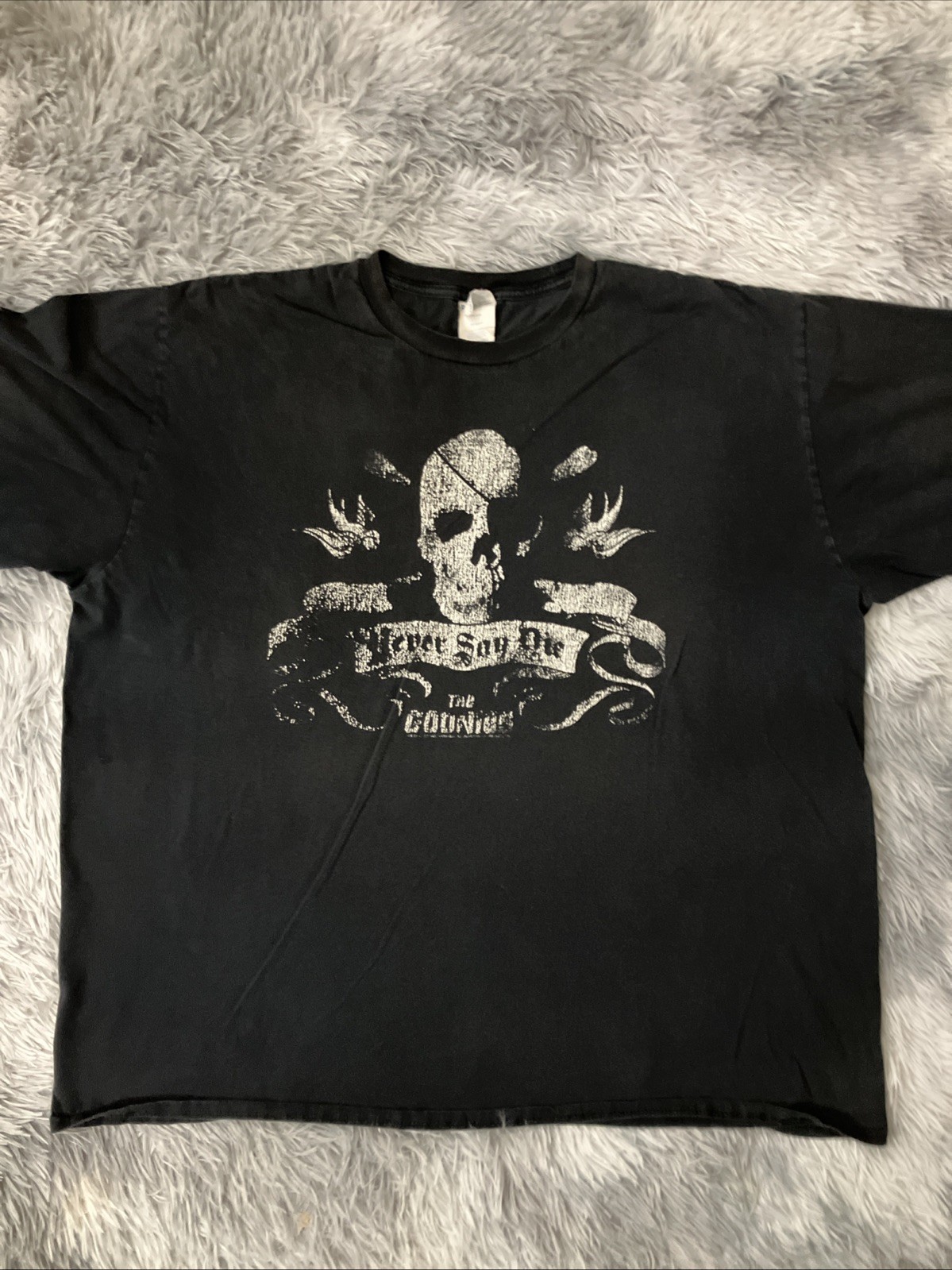 The Goonies Movie Skull T-Shirt “Never Say Die” Men’s XXL Black PORT COMPANY