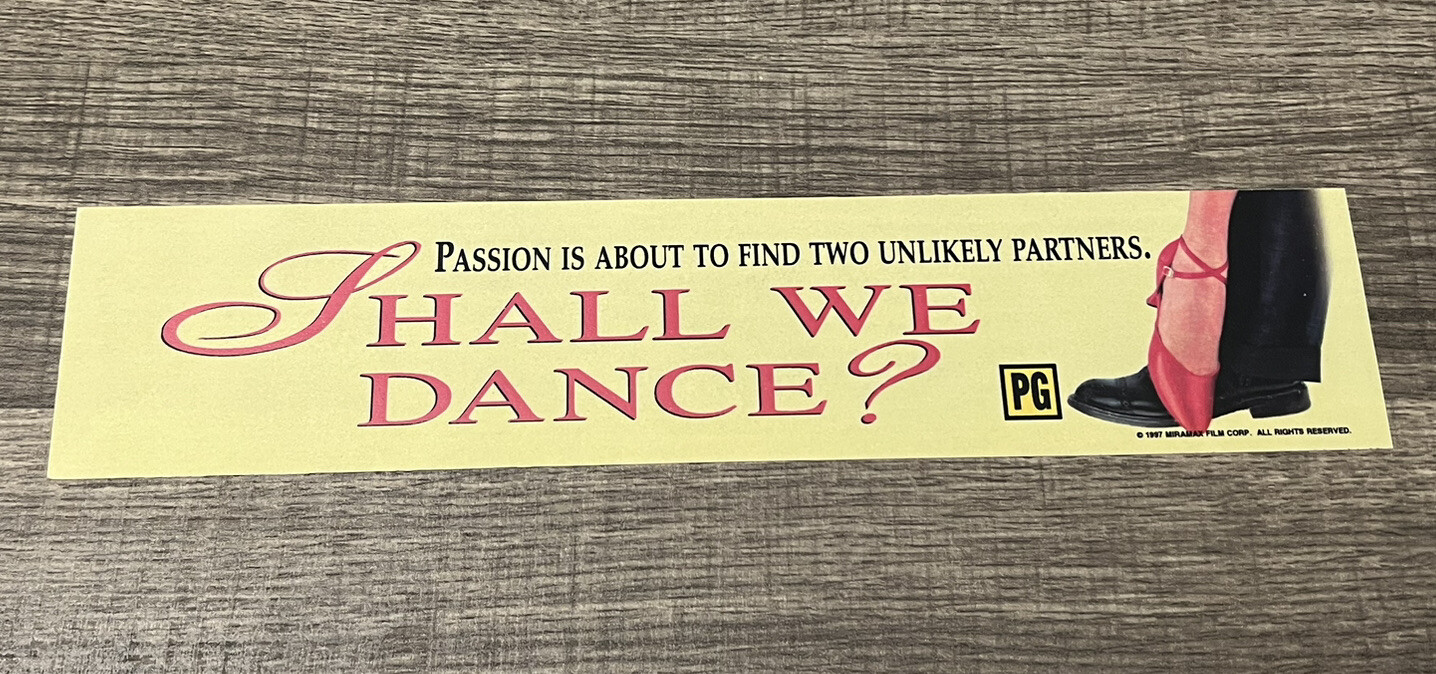 1997 Shall We Dance? Movie Theater Mylar Poster 2×12” Koji Yakusho Yu Tokyo